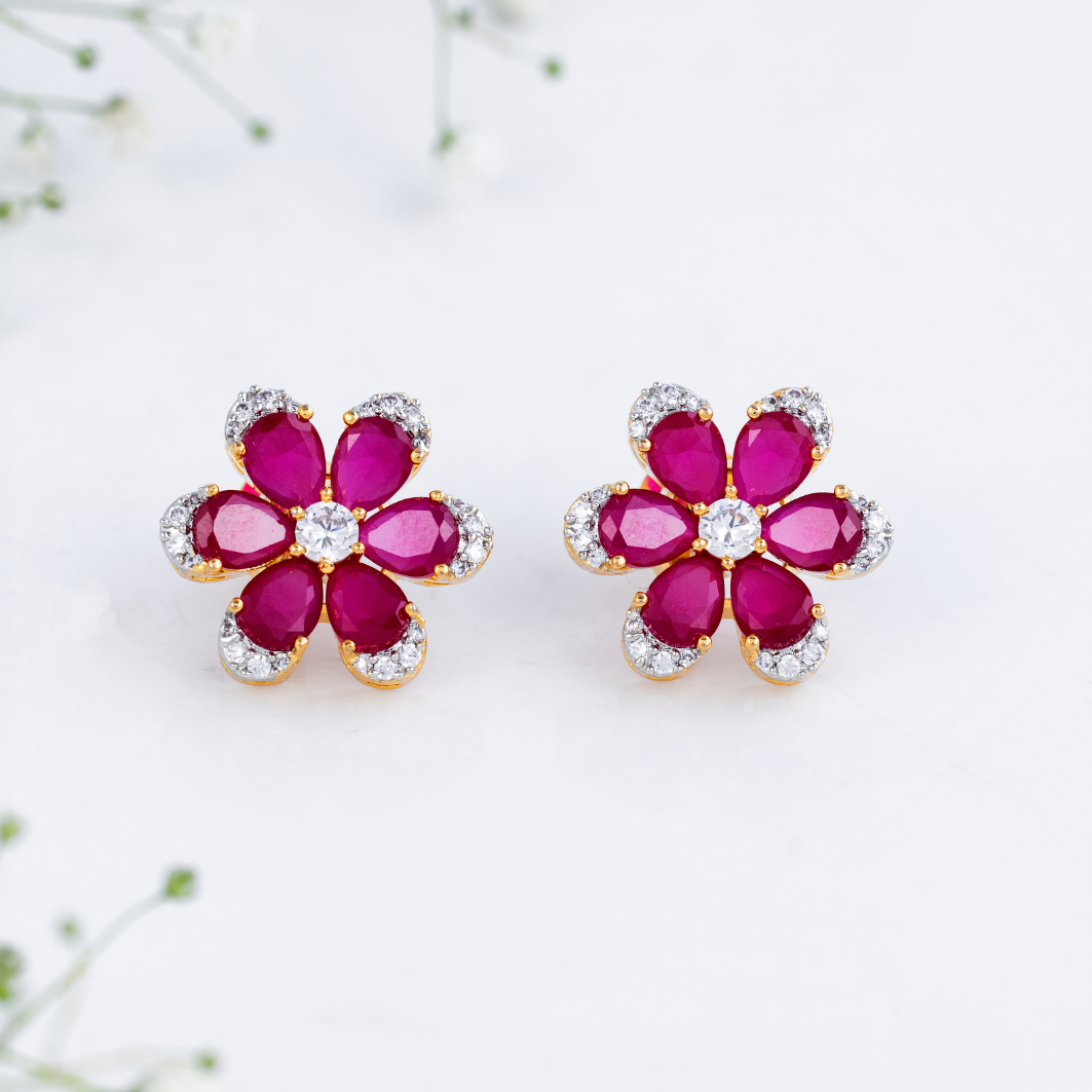 Ruby Bloom Pearl Pendant Set