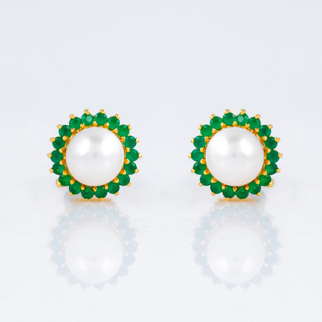 Green Radiance Pearl Studs