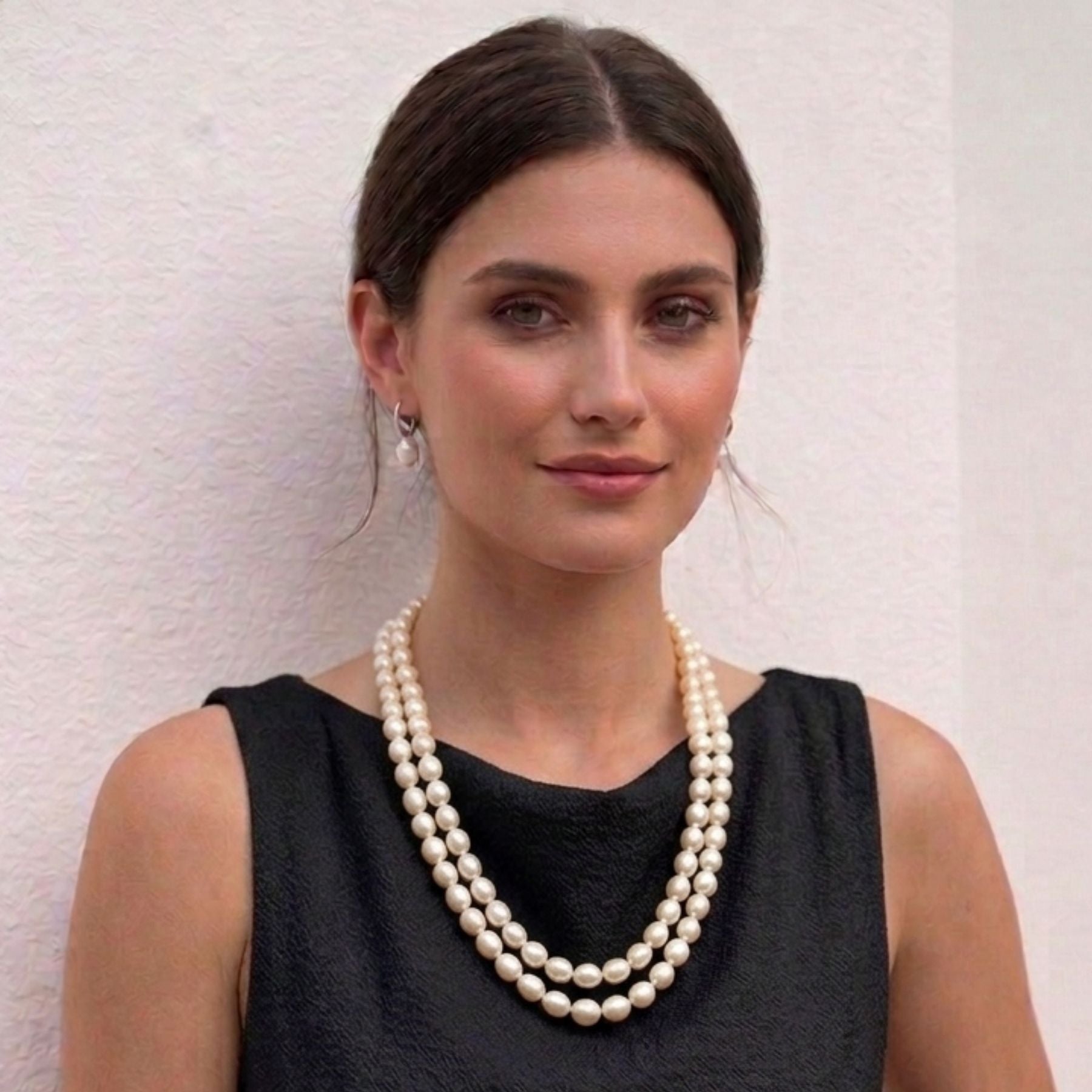 Royal Ivory Double Strand Oval Pearl Necklace
