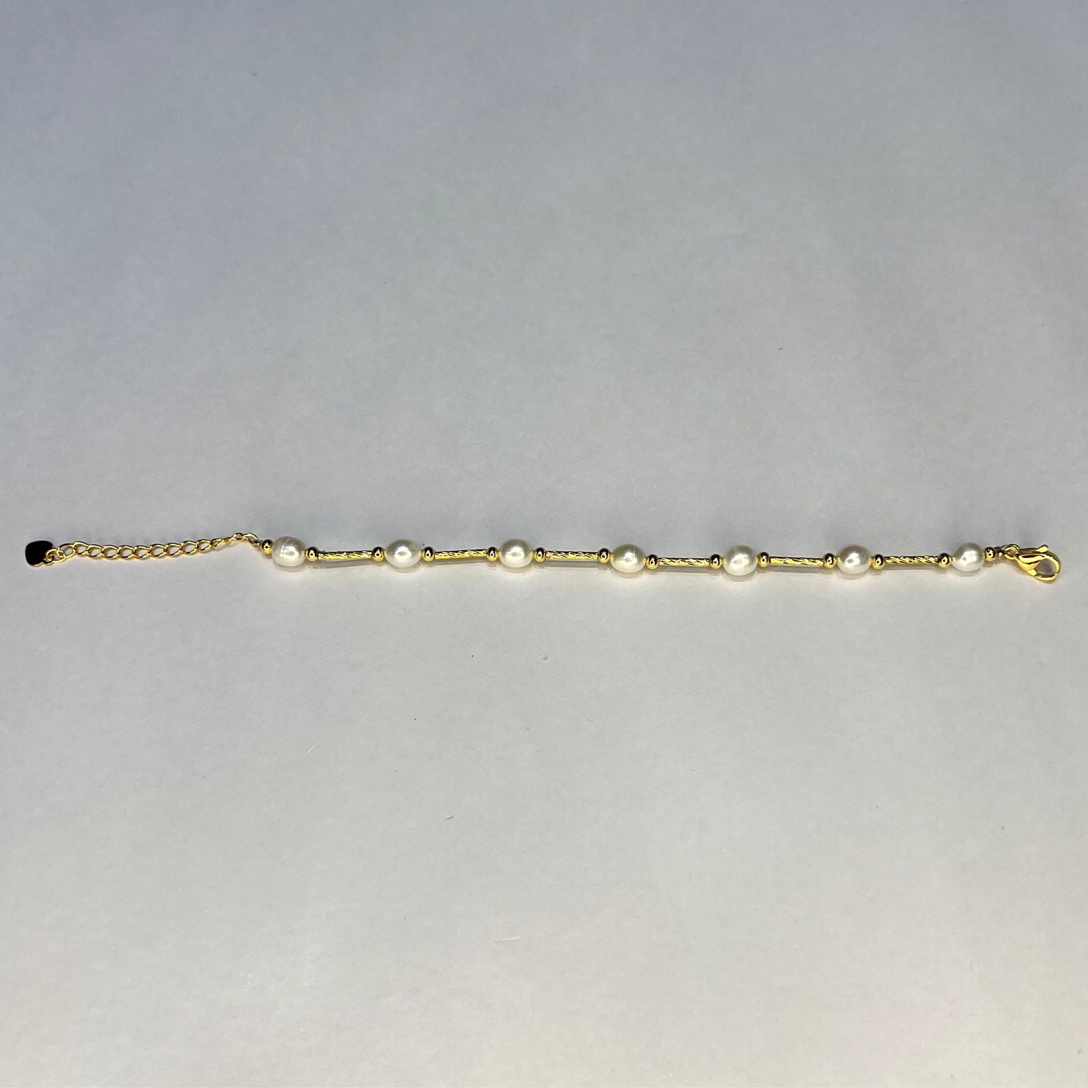 Golden Serenity Pearl Bracelet