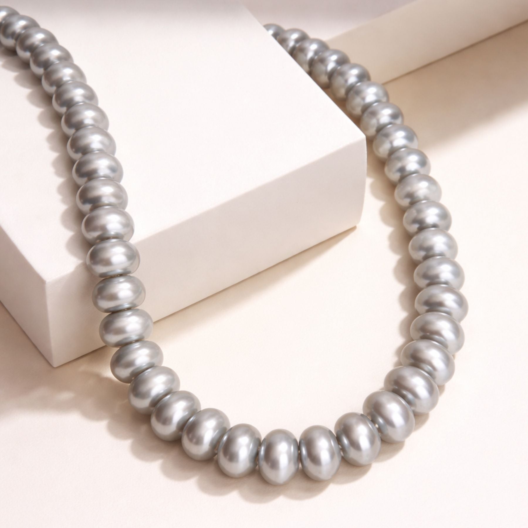 Luna Mist Grey Pearl Necklace