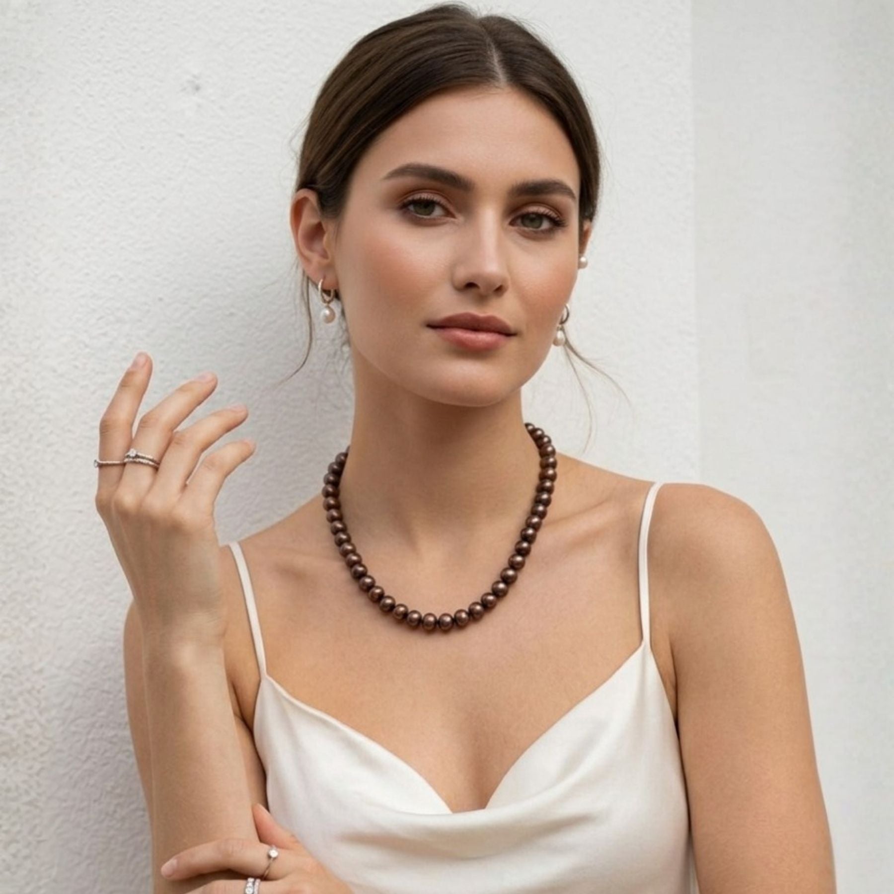 Cocoa Luxe Brown Pearl Necklace