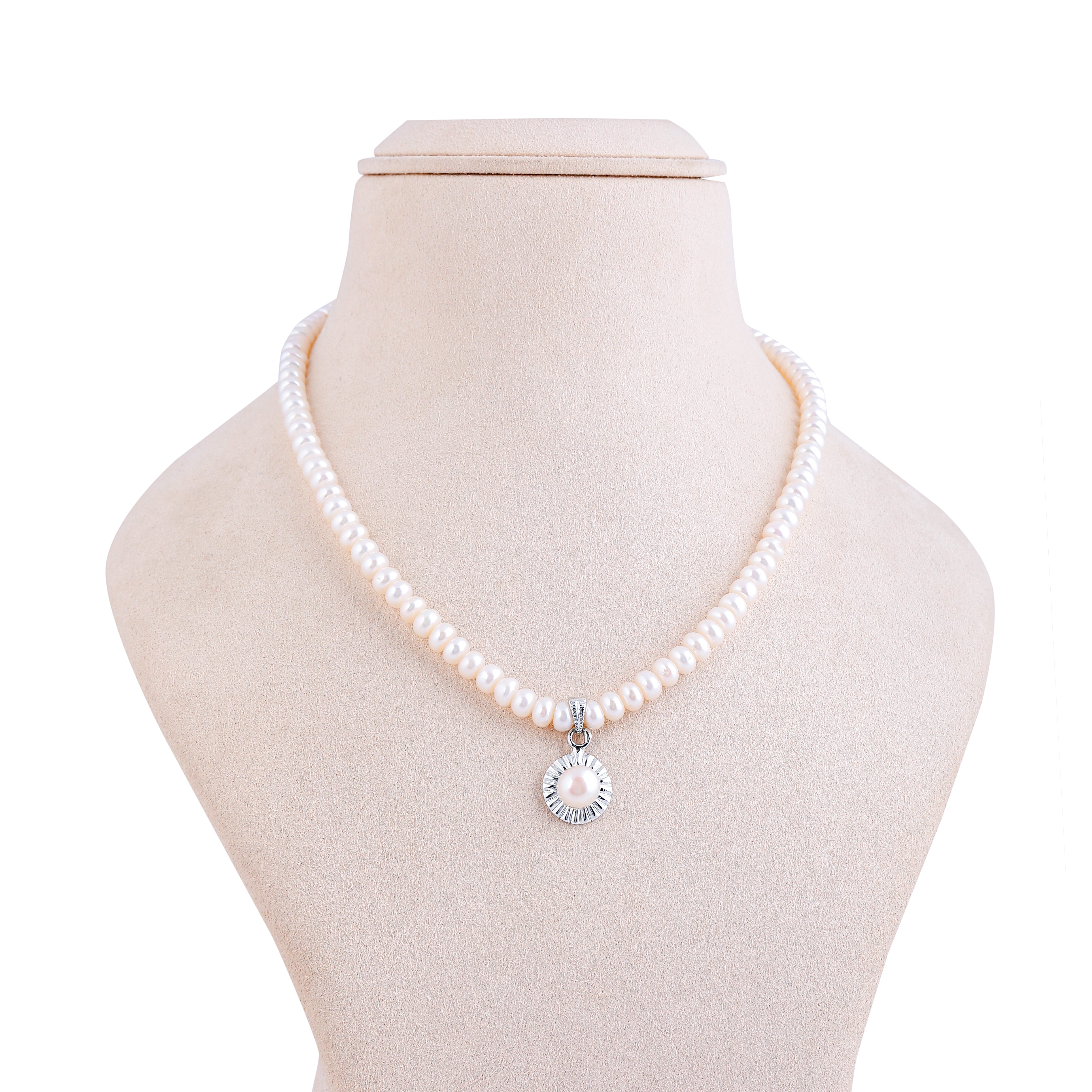 Shimmering Moon Pearl Necklace and Earring Set