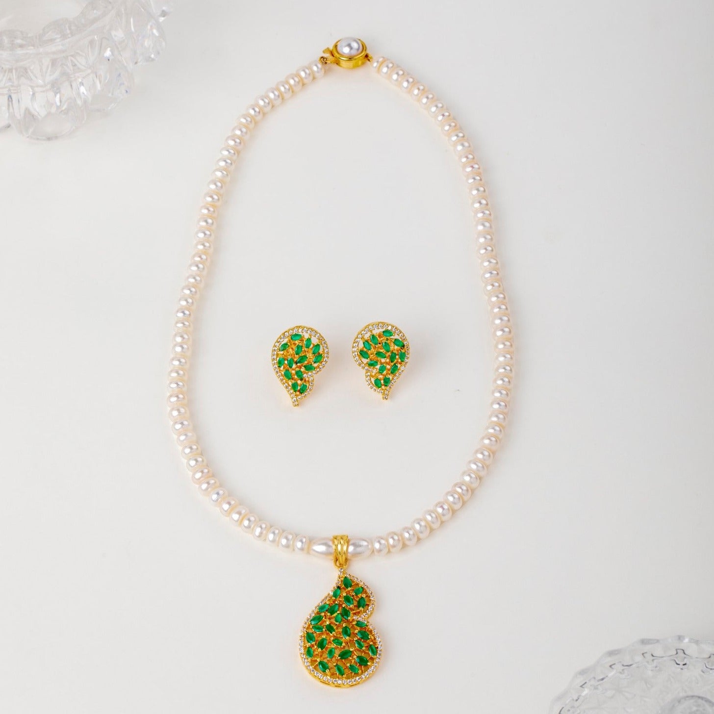 Enigmatic Elegance with Pearl  Set