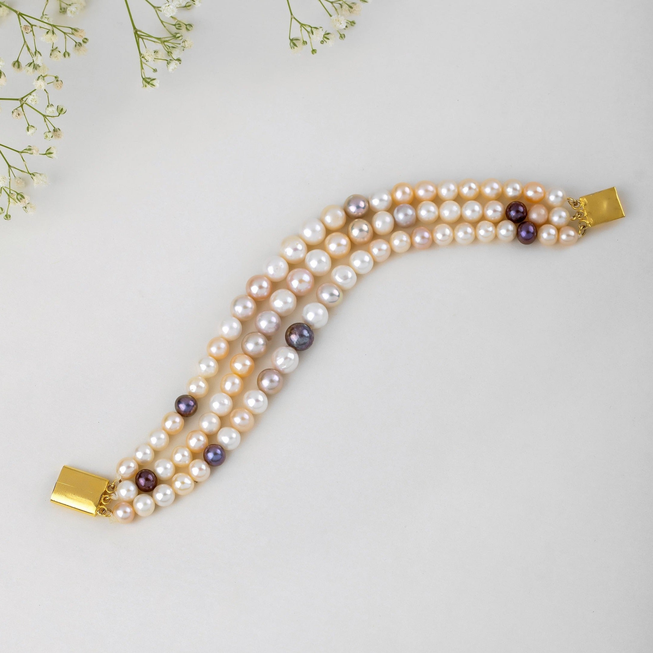Whispering Peach Pearl Wristlet