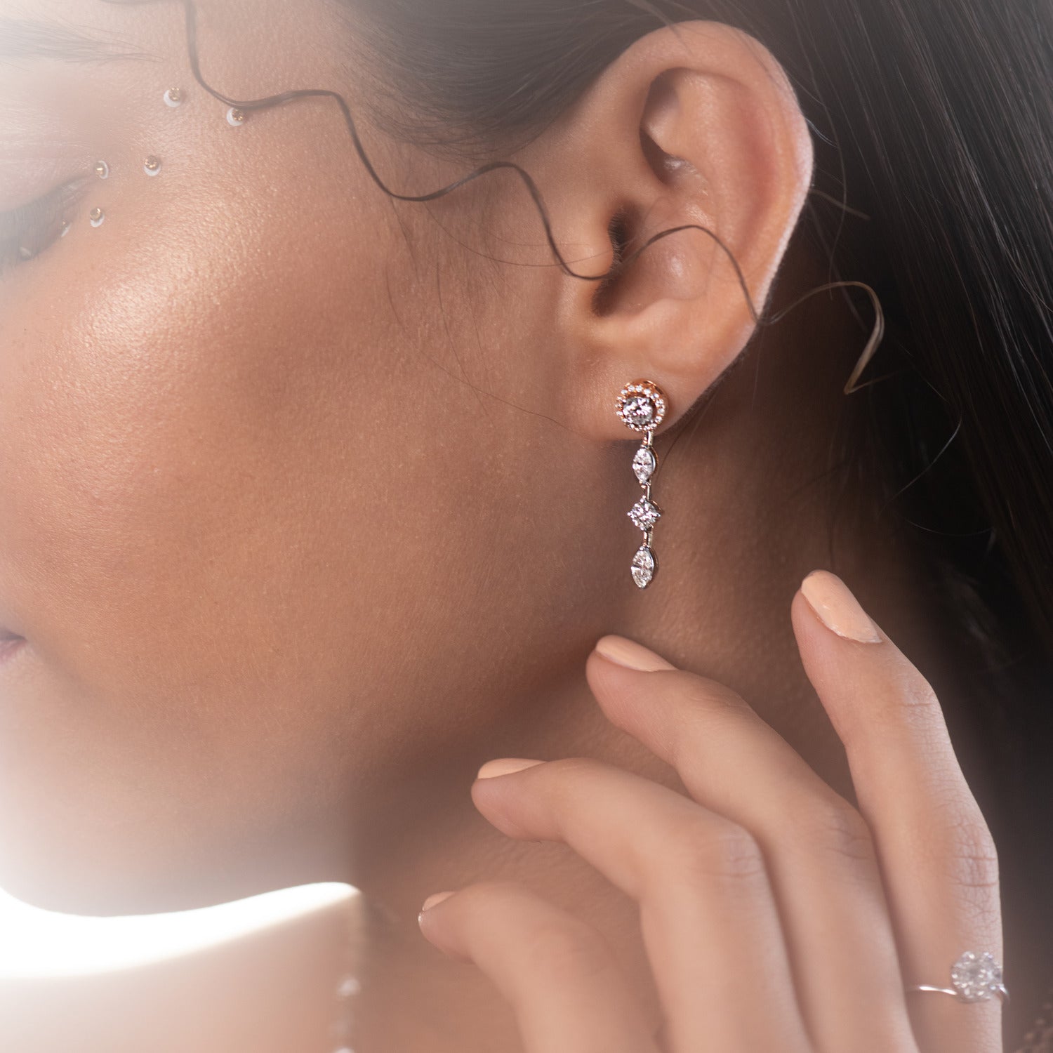 Diamond Pendant and Earrings