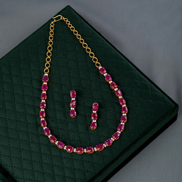 Beyond Luminous Love Ruby Diamond Necklace