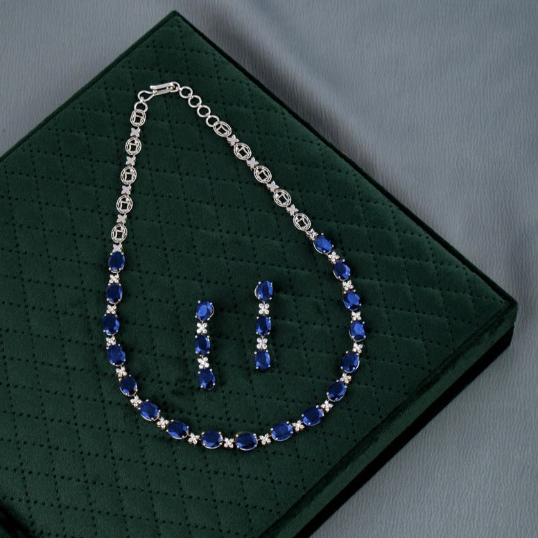 Sapphire Nebula Diamond Necklace Set