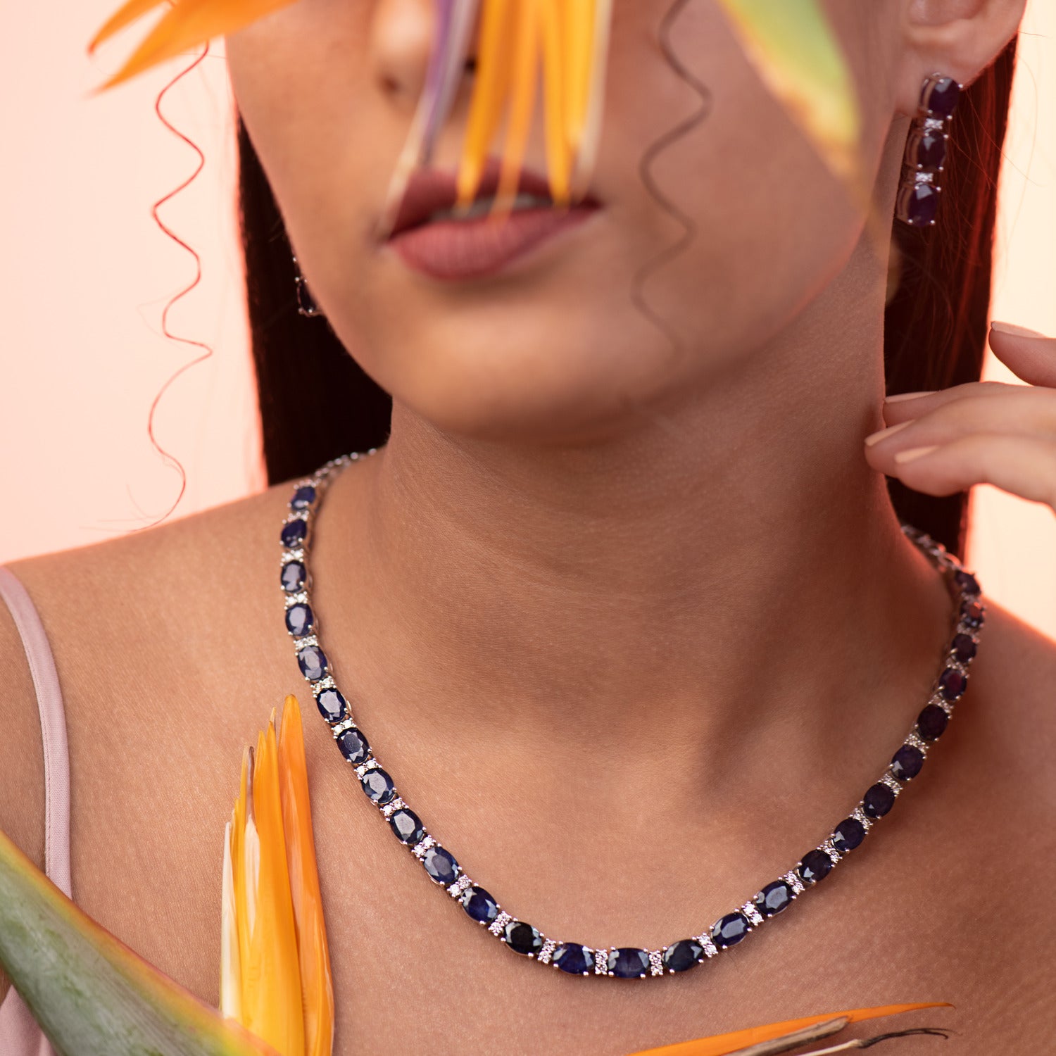 Diamond and Sapphire Necklace