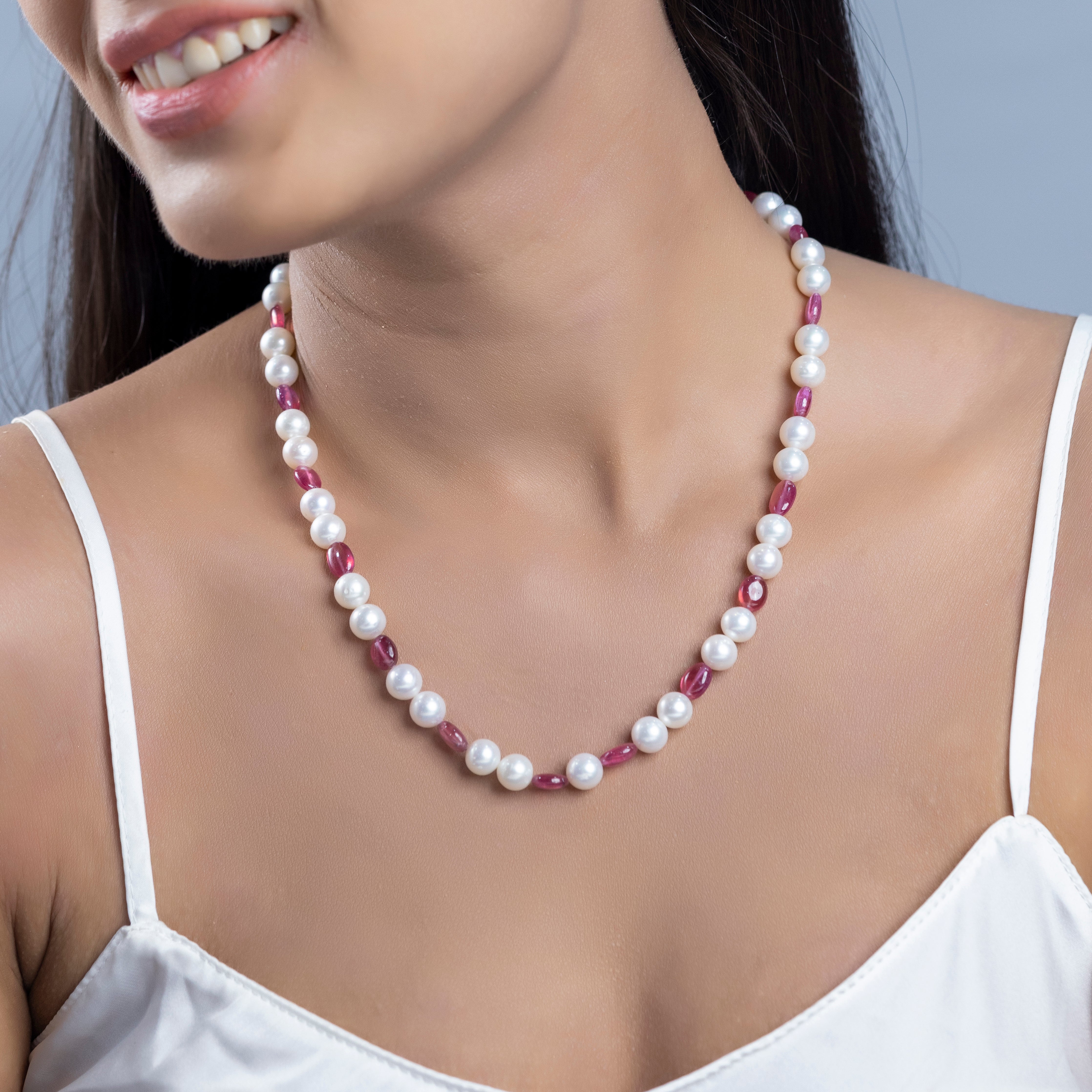Ruby Radiance Freshwater Pearl Necklace