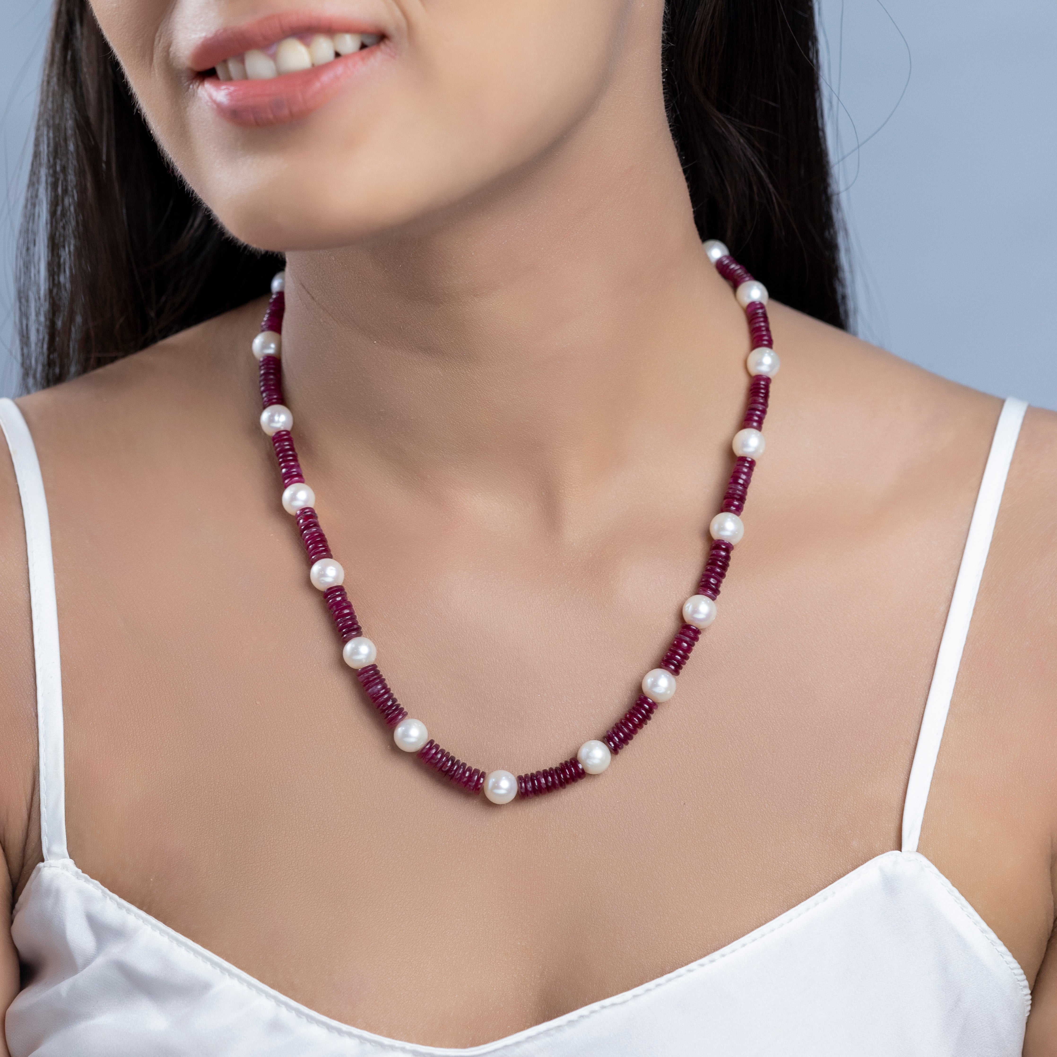 Ruby Freshwater Pearl Necklace