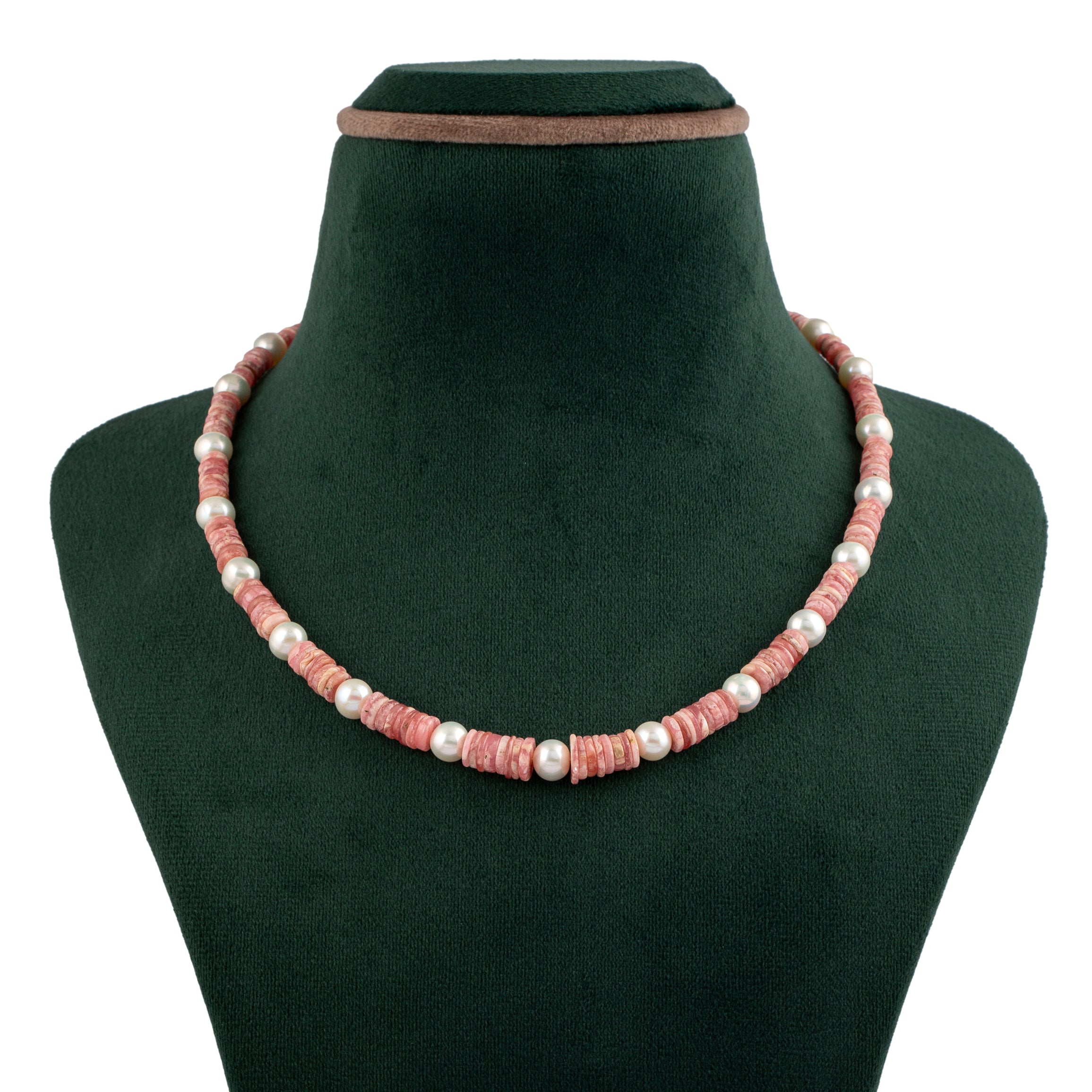 Rosy Glow Opal and Freshwater Pearl Necklace