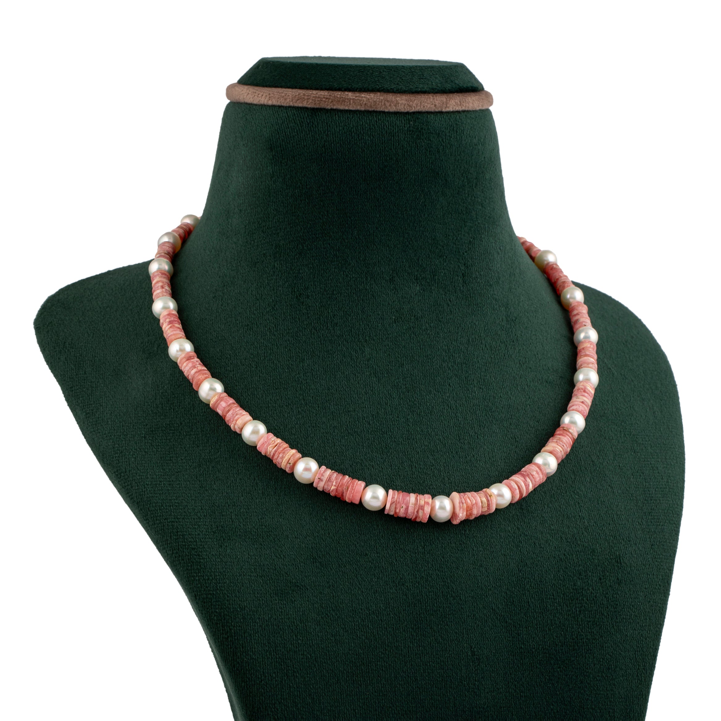 Rosy Glow Opal and Freshwater Pearl Necklace