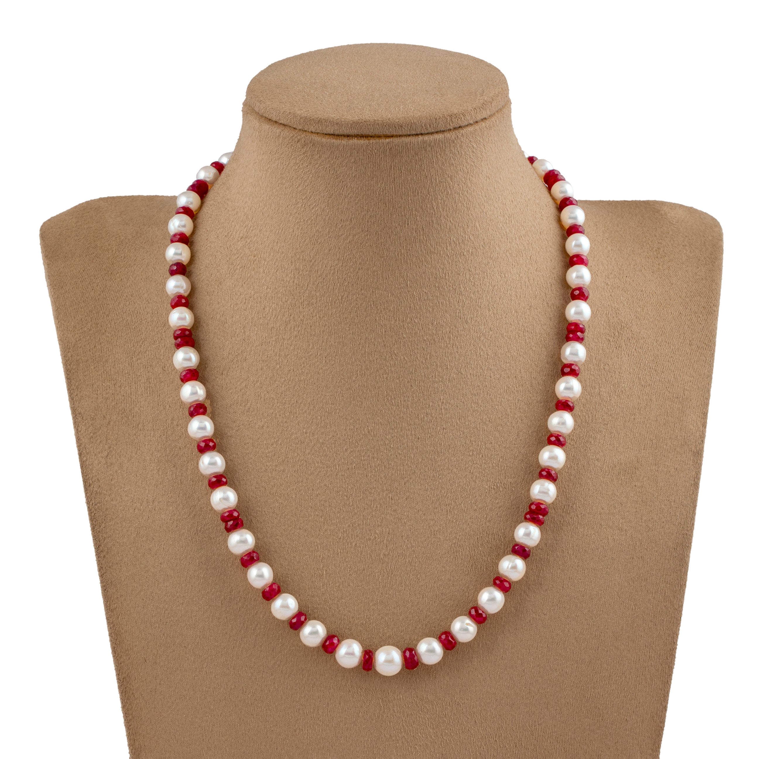 Crimson Elegance Freshwater Pearl Necklace