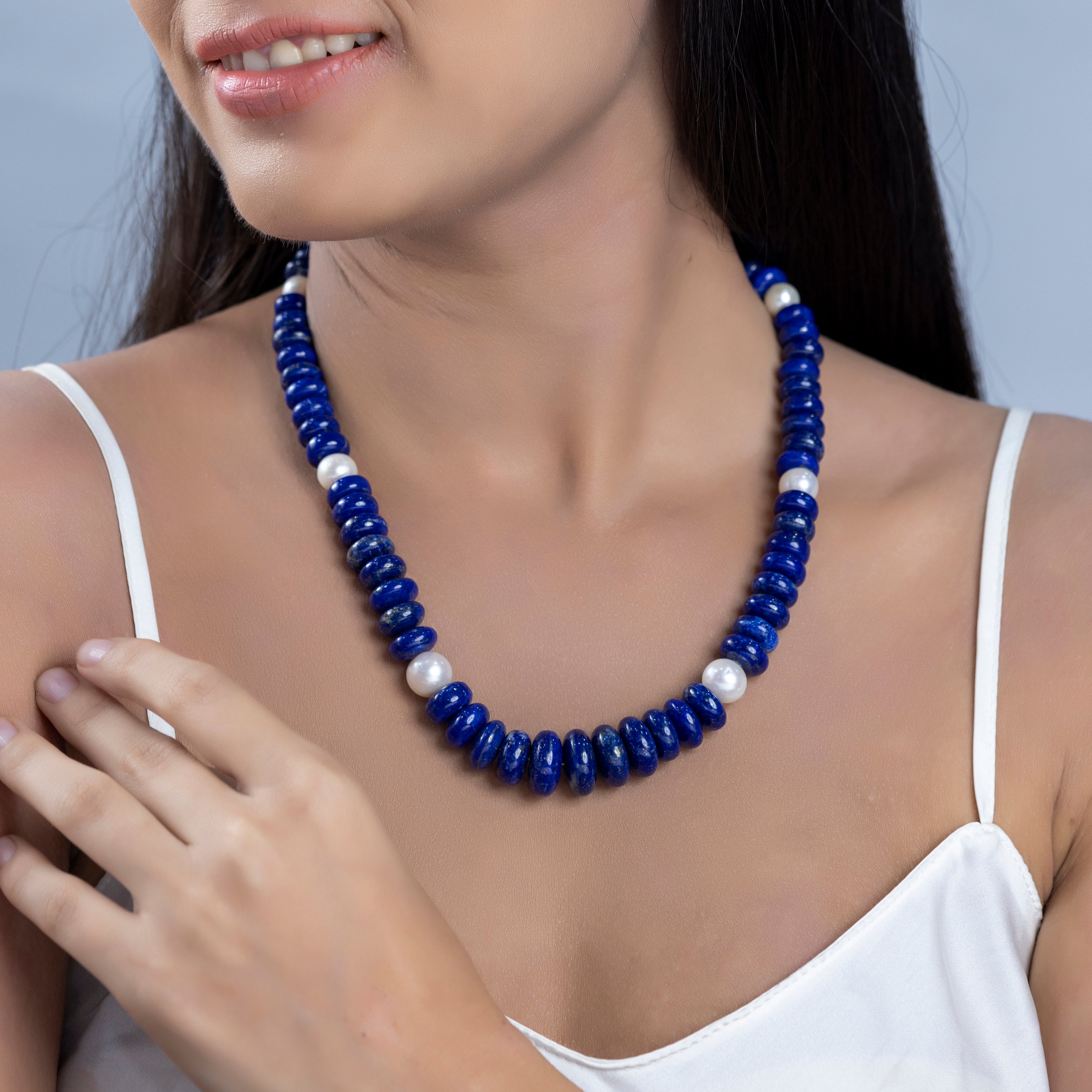 Lapis Lazuli & Freshwater Pearl Necklace