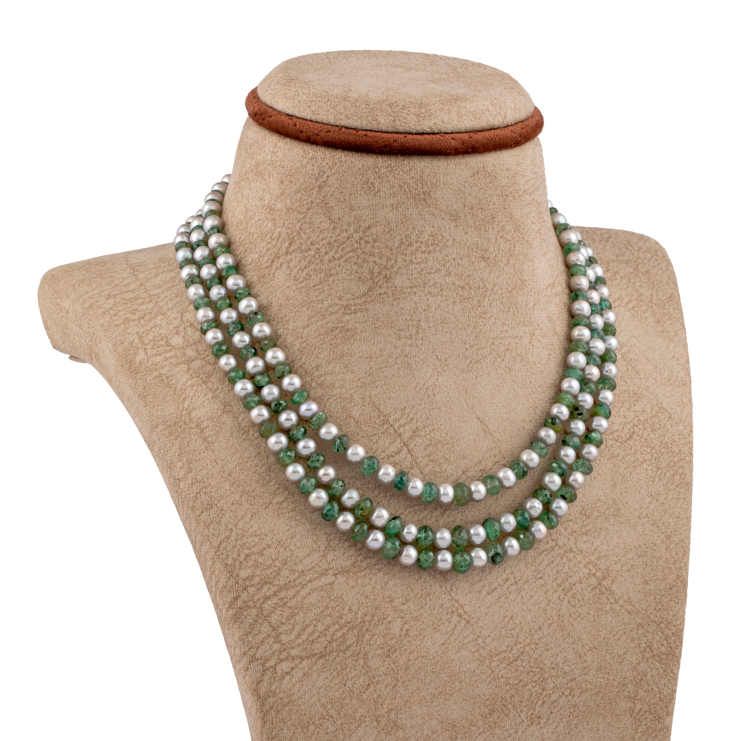 Verde Freshwater Pearl and Emerald Necklace