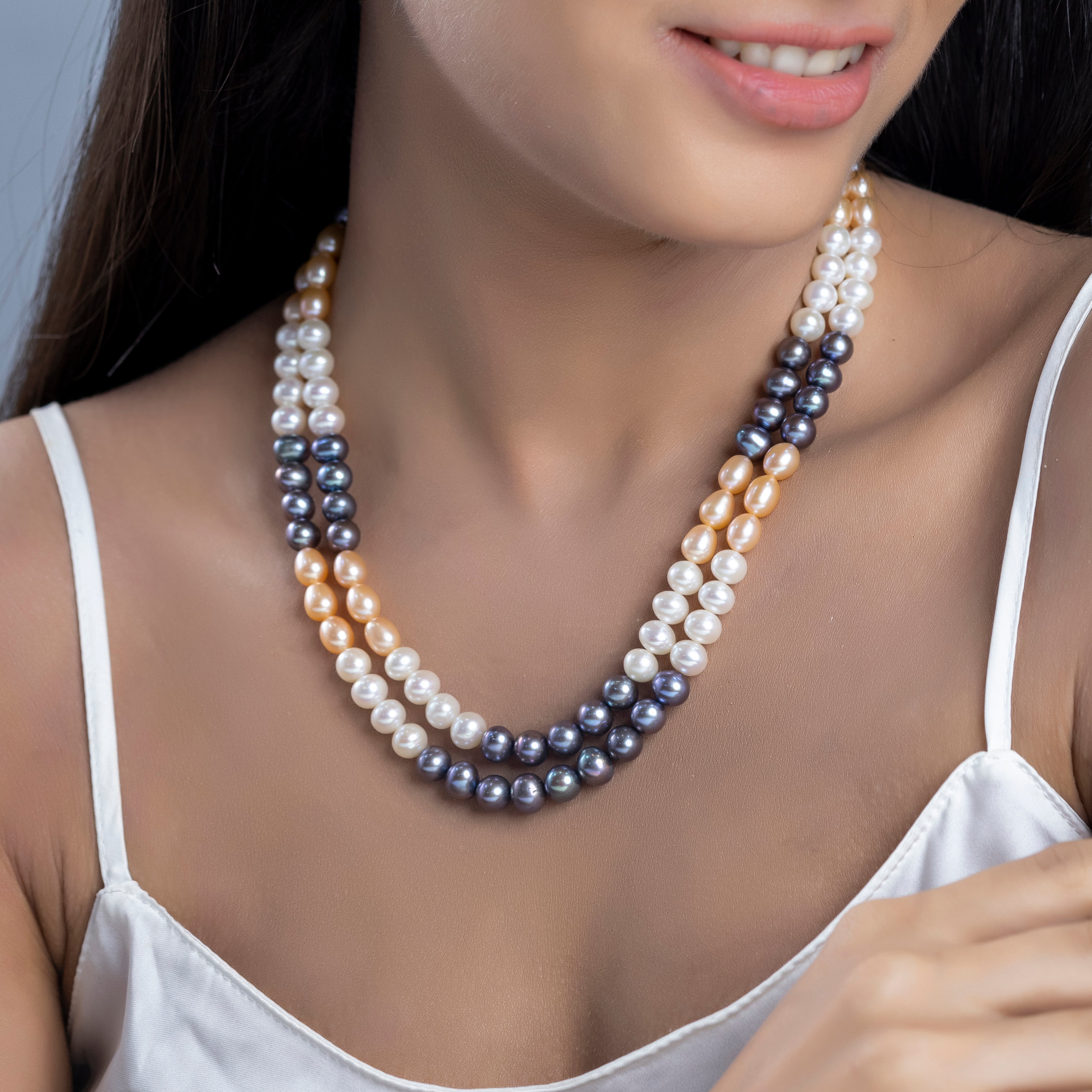 Double-line Freshwater Pearl Necklace