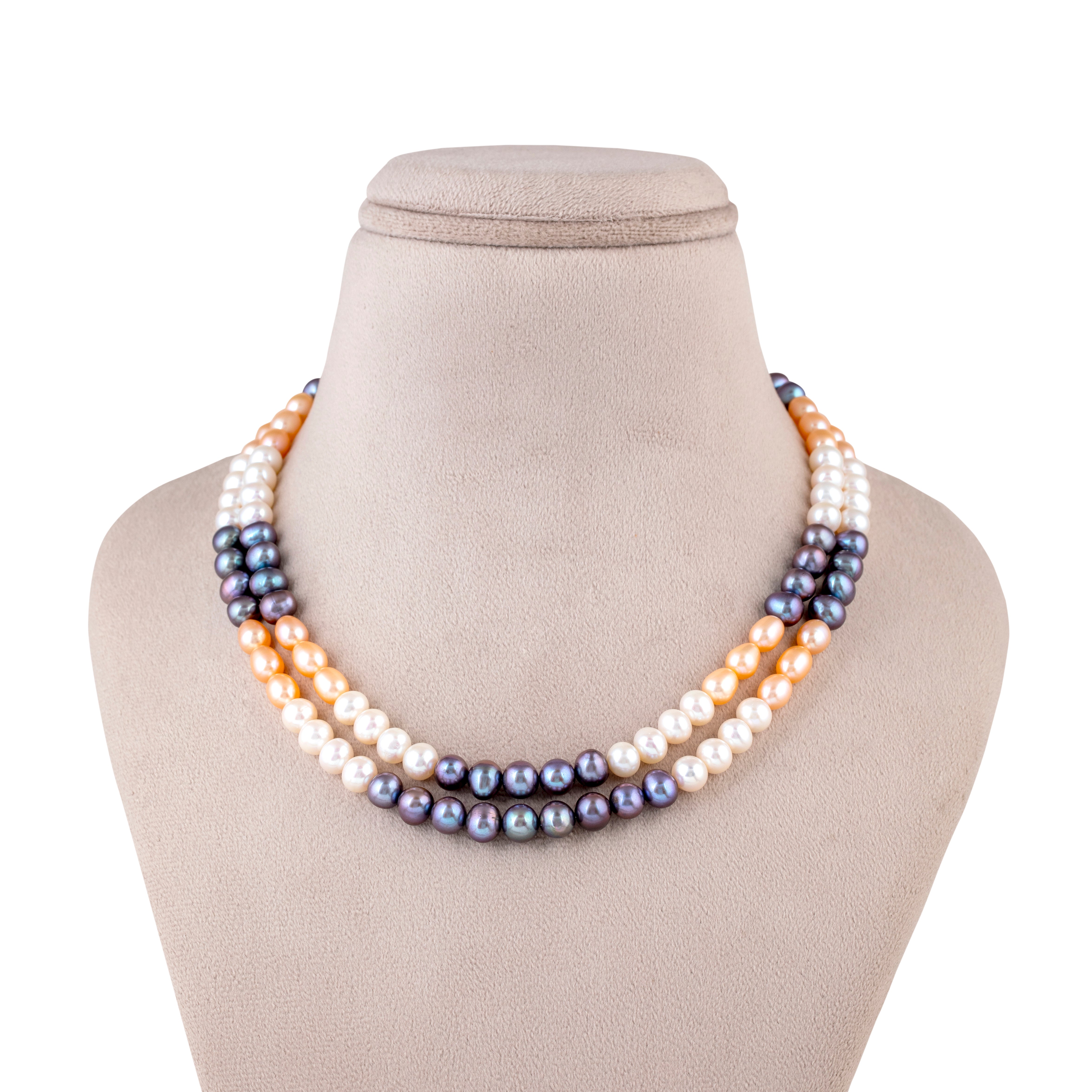 Duality Harmony Double-Line Freshwater Necklace