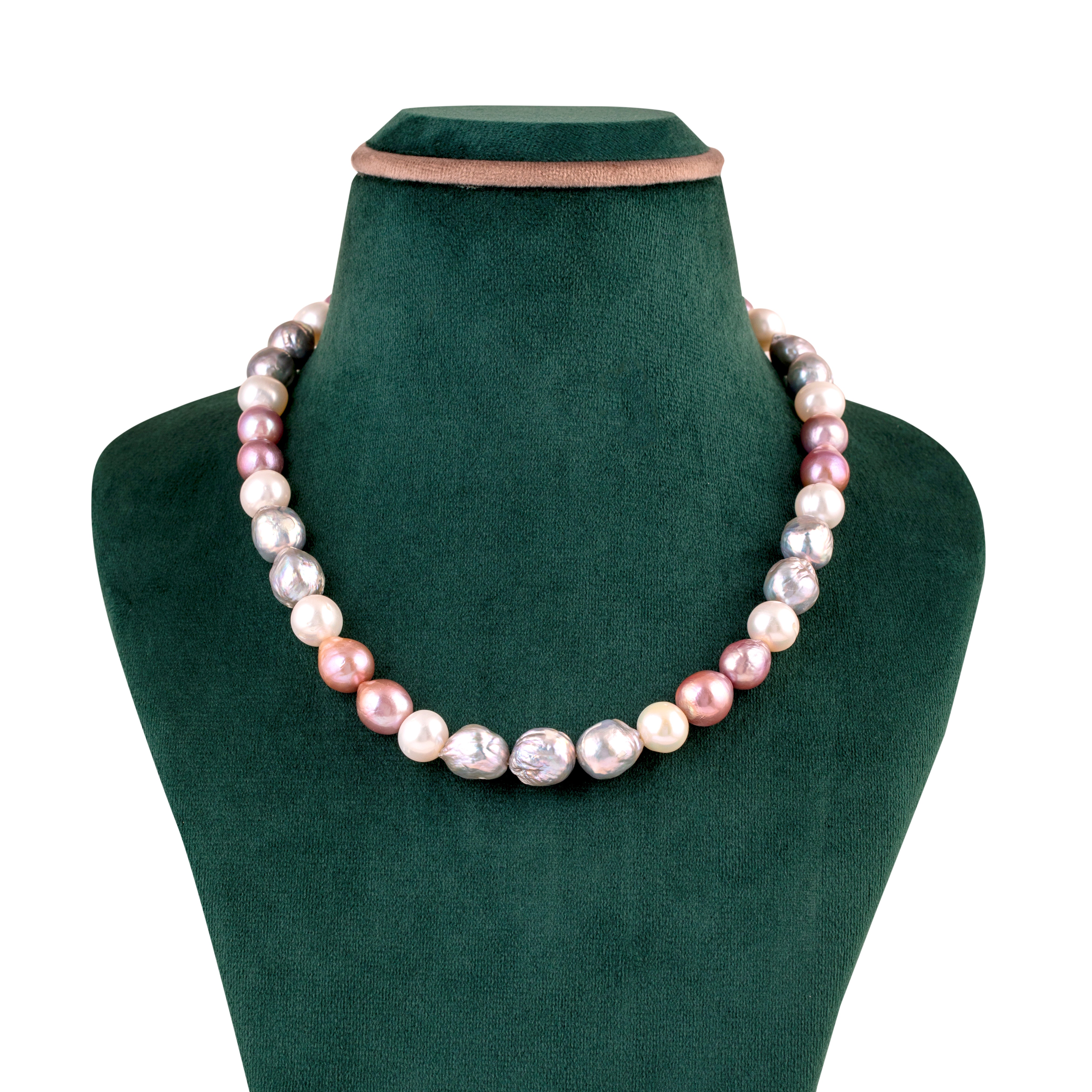 Tricolor Baroque Harmony Pearl Necklace