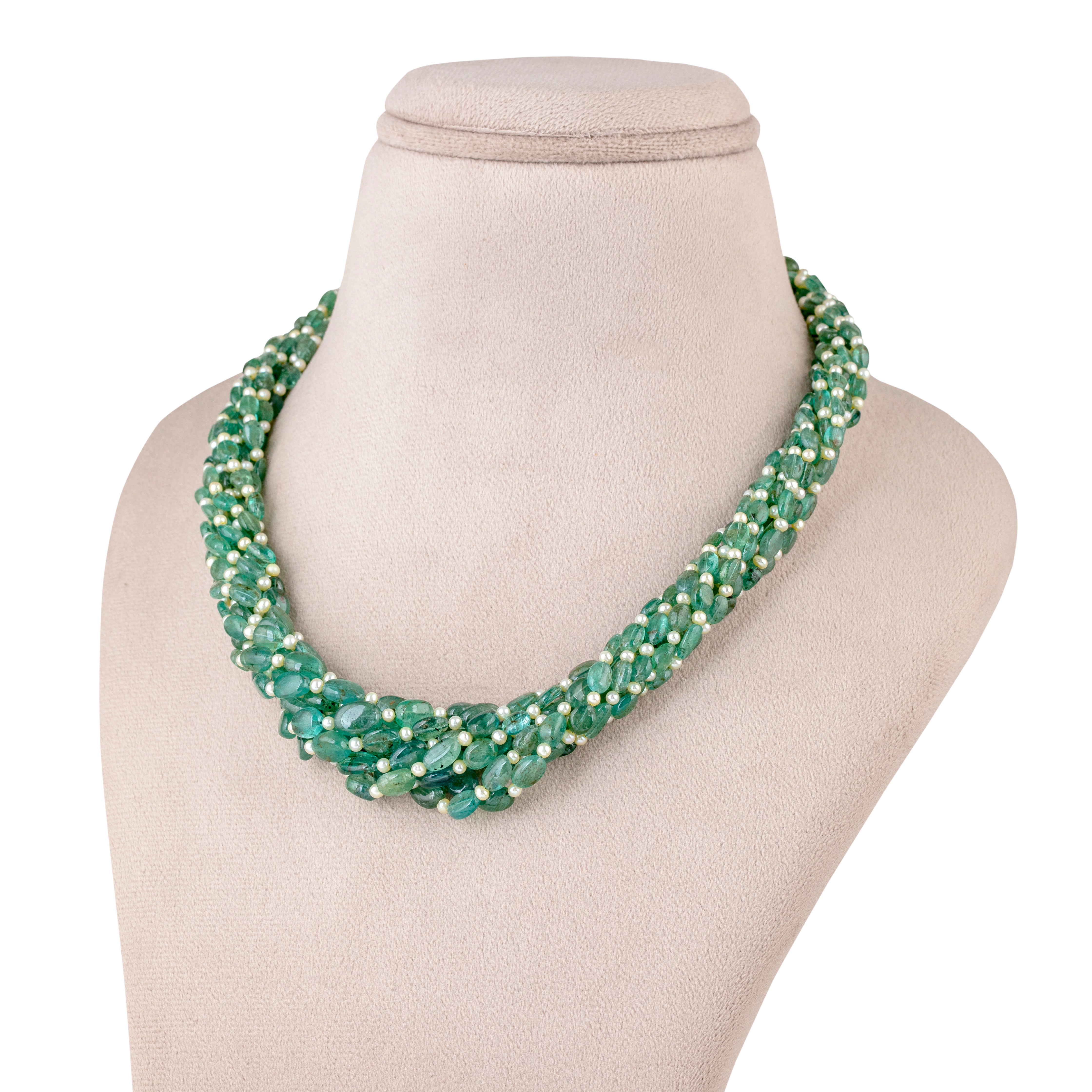Green Pearl and Emerald Jewelry
