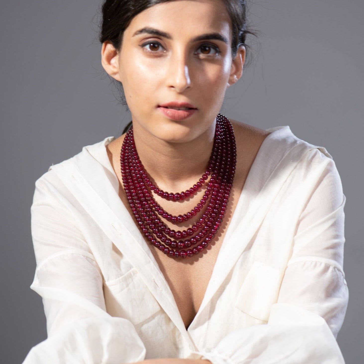 Ruby gemstone necklace