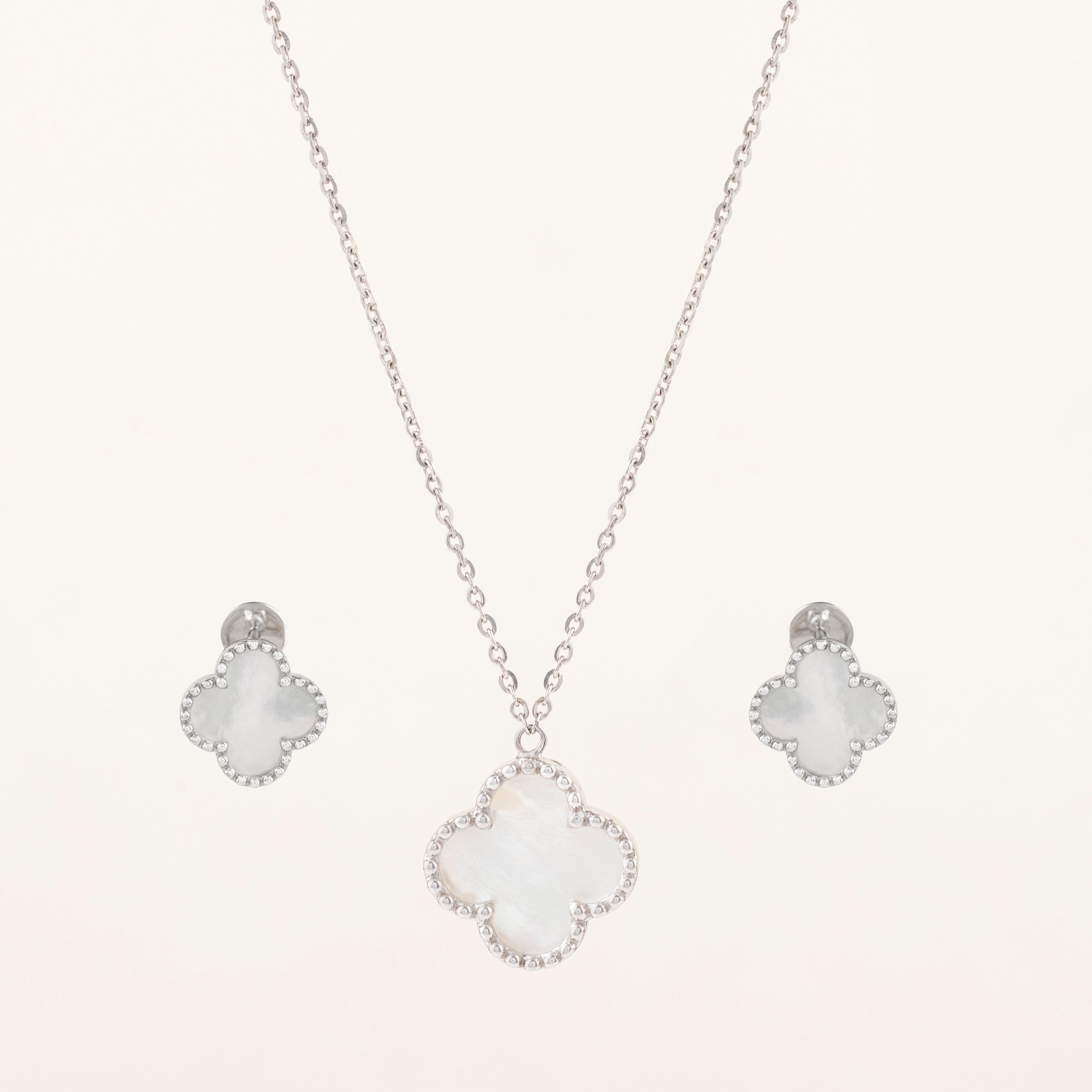 Pearly Bud White Gold Studs