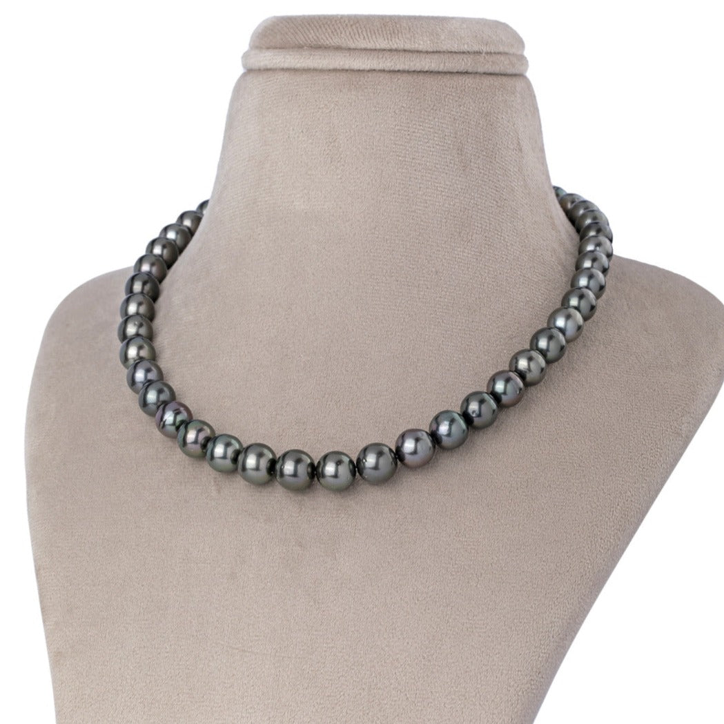 Tranquility Tahitian Pearl Necklace with Subtle Green-Blue Tones