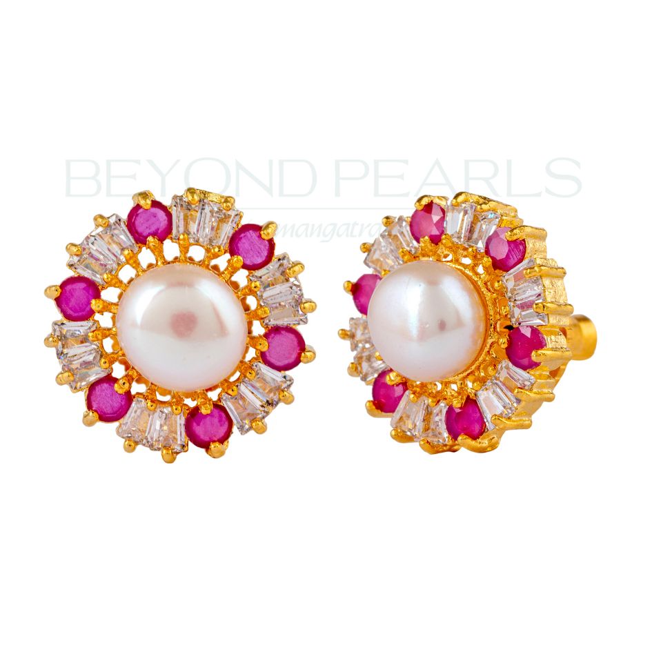 Burgundy Bliss Stud Earrings