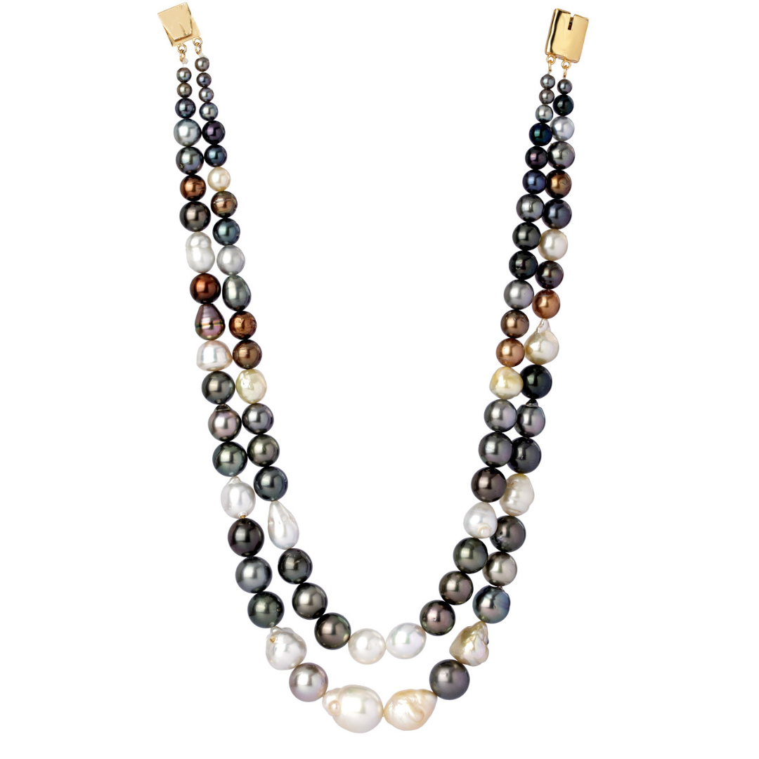 Black & White Baroque Pearl Necklace