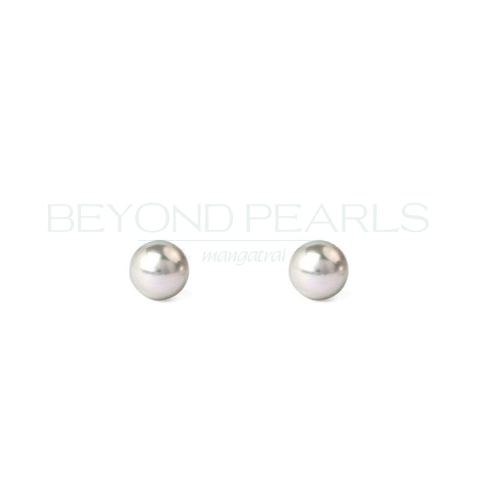 Glossy Silver 8mm Stud Earring