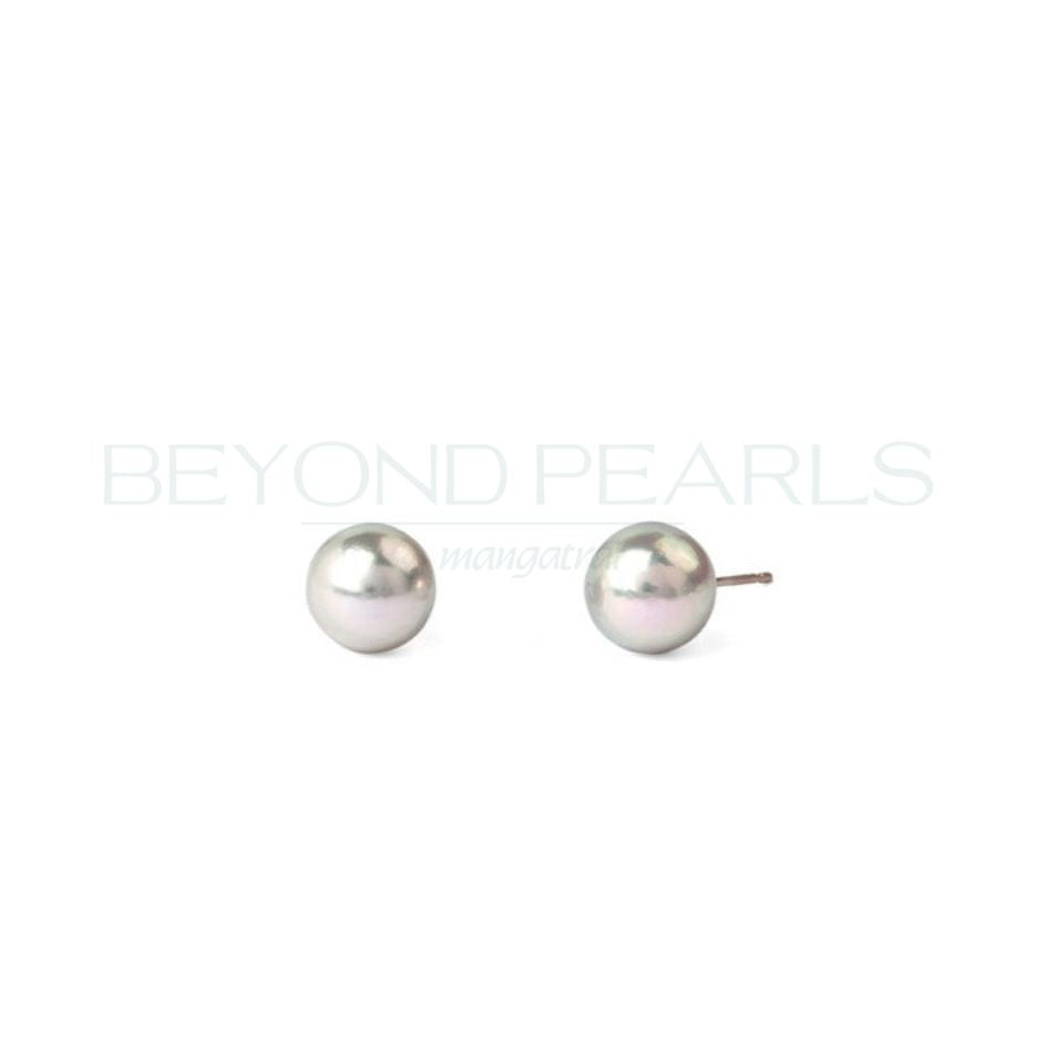 Glossy Silver 8mm Stud Earring