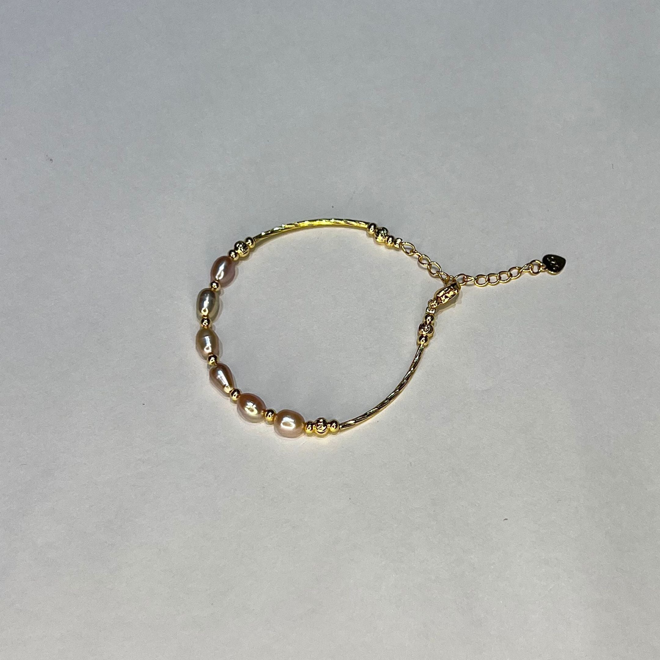Golden Blush Pearl Rakhi Bracelet