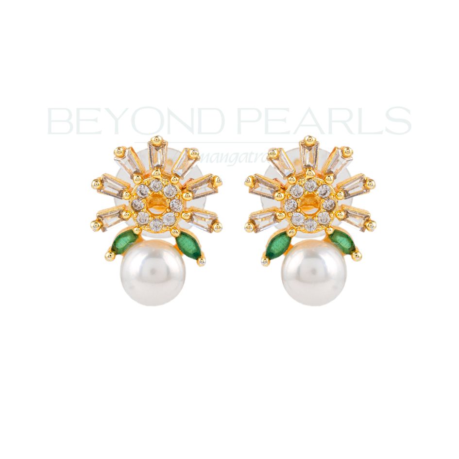 Meadow Blossom CZ Baguette Studs