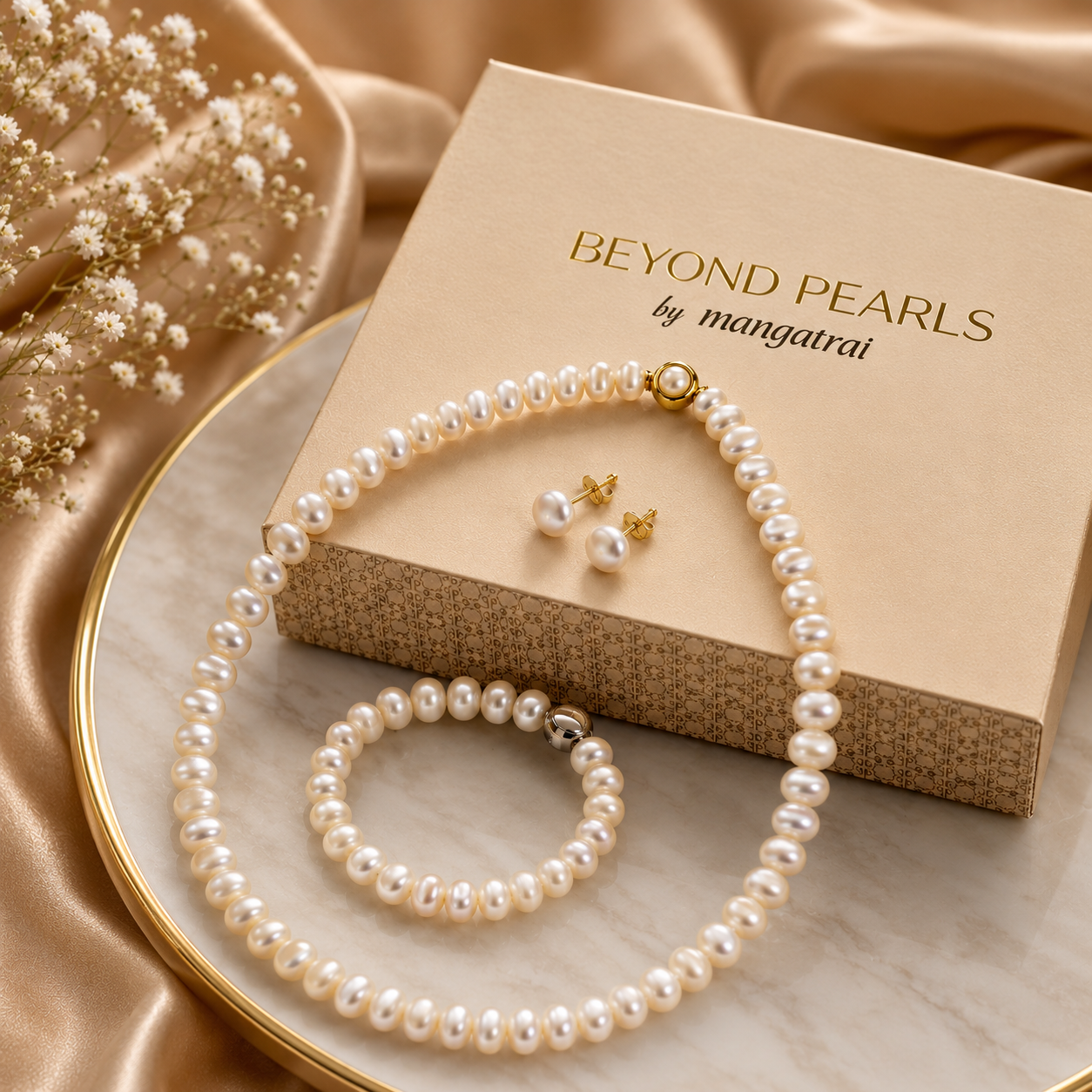 Milky Button Pearl Gift Set