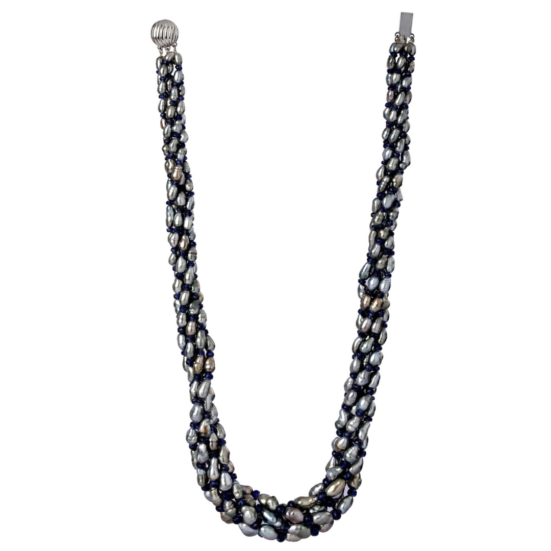 Blue Sapphire Twisted Necklace