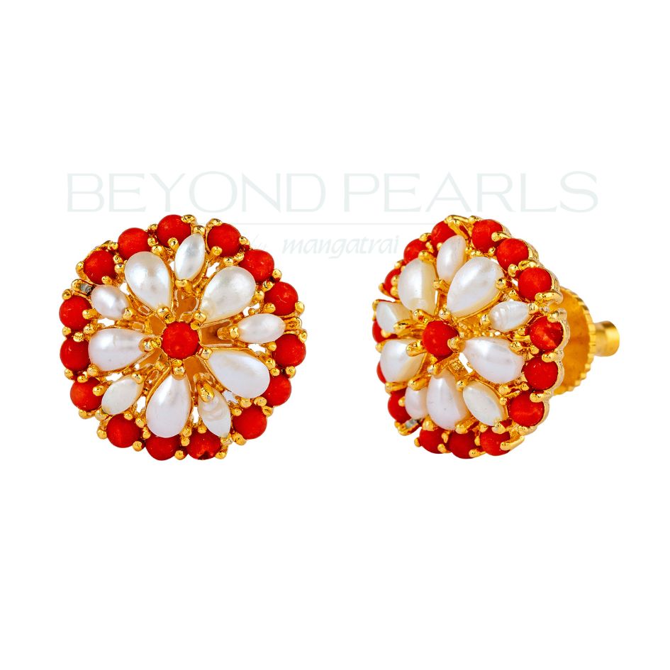 Pearl and Garnet Gleam Earrings
