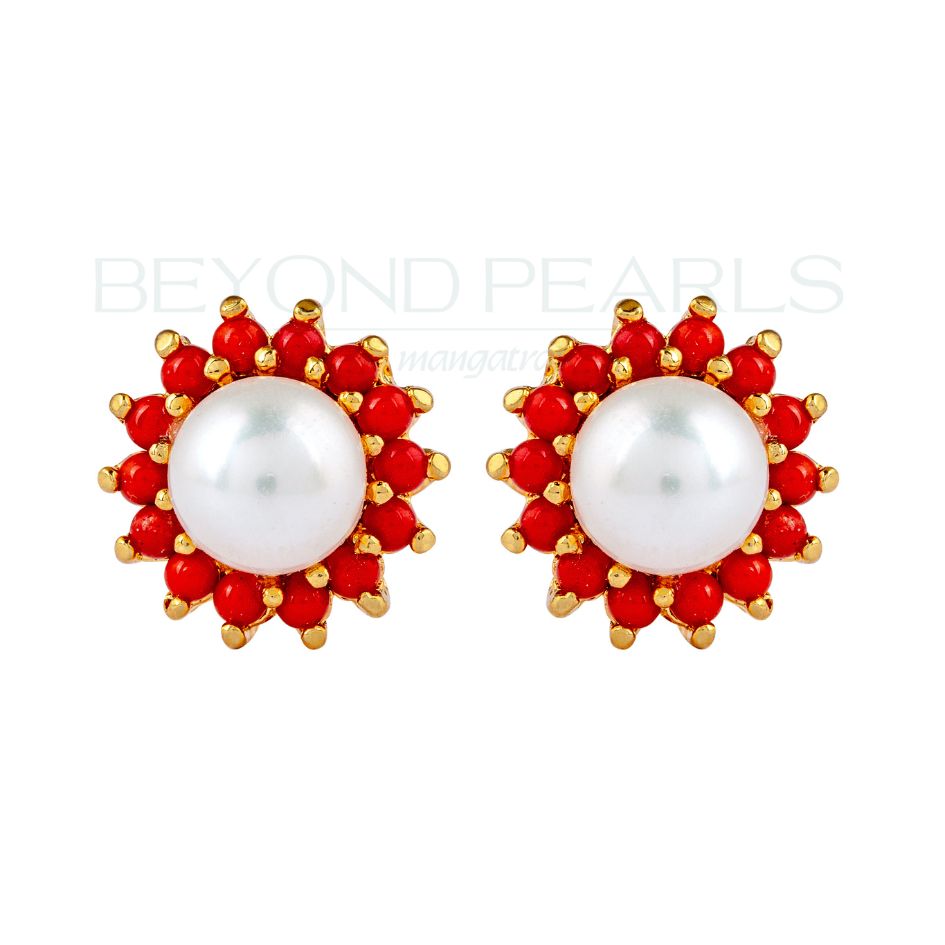 Red Glow Stud Earrings