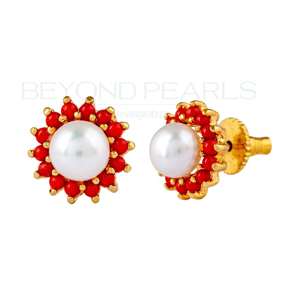 Red Glow Stud Earrings