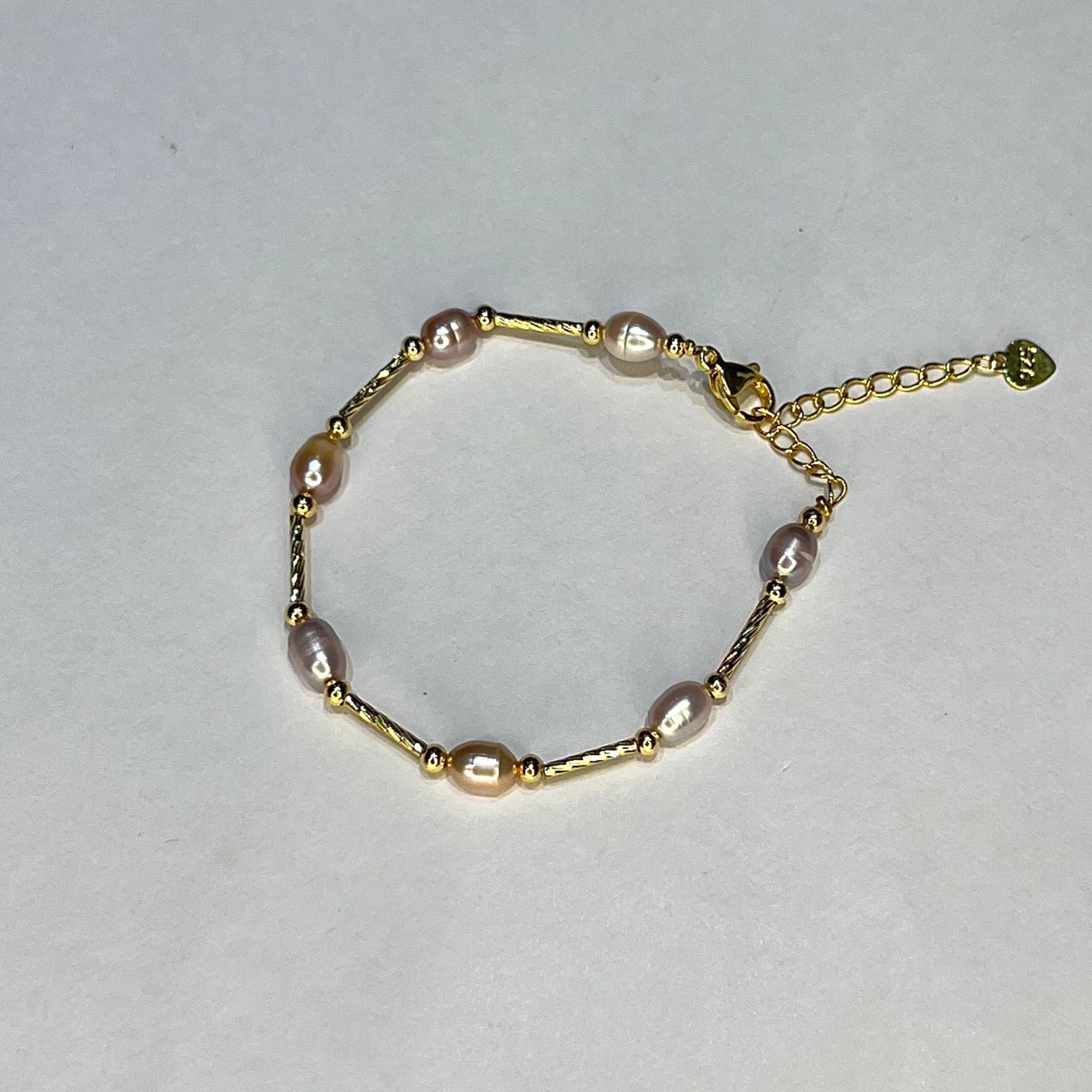 Rose Glow Pearl Rakhi Bracelet
