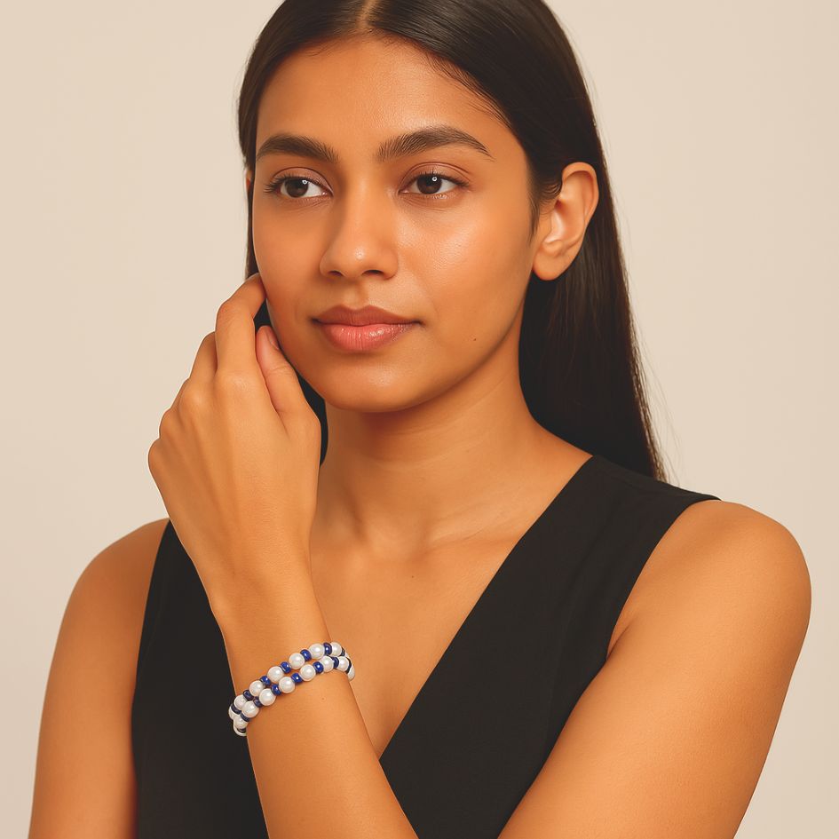 Scarlet Dreams Pearl and Sapphire Bracelet