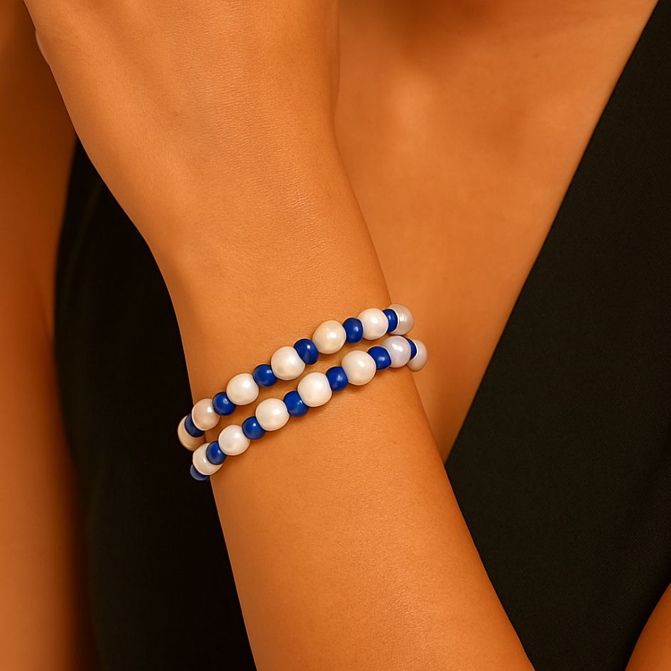 Scarlet Dreams Pearl and Sapphire Bracelet