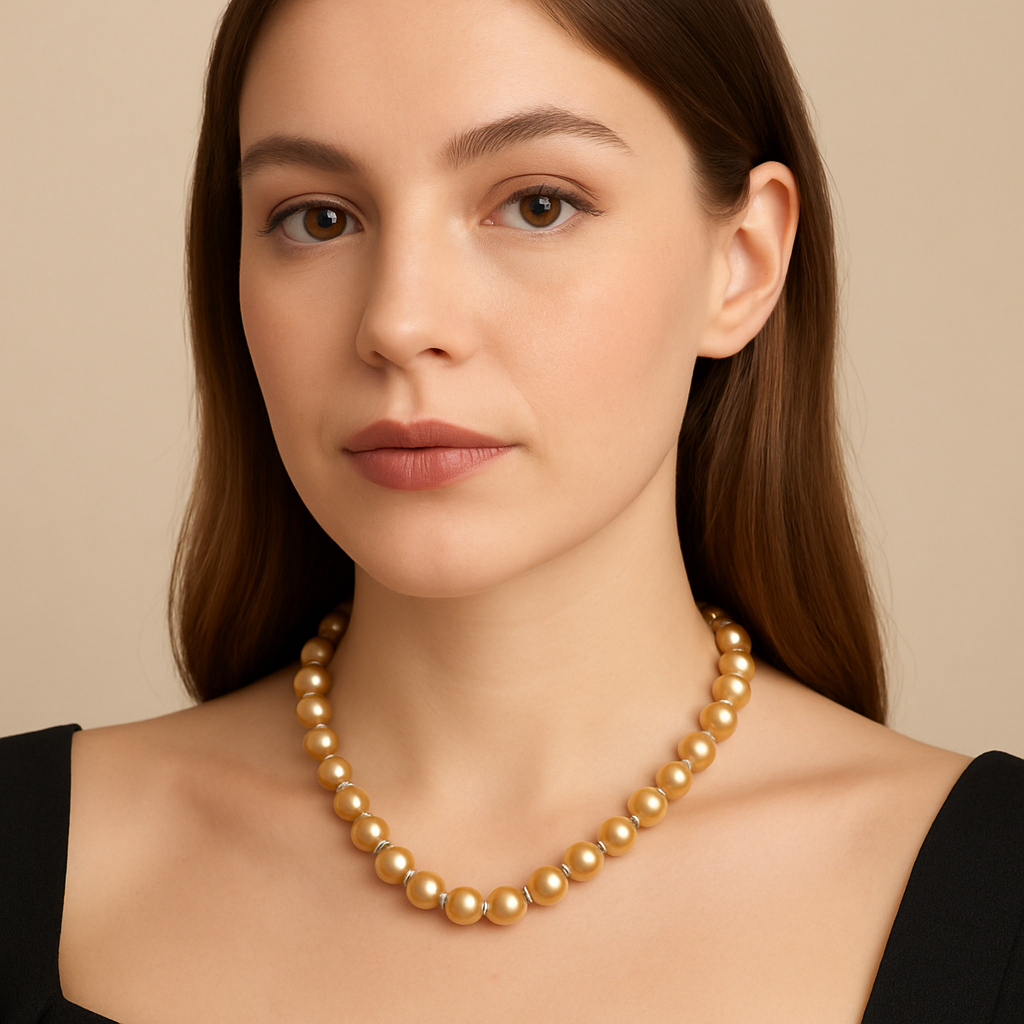 Sparkling Symphony Diamond Ring Pearl Necklace