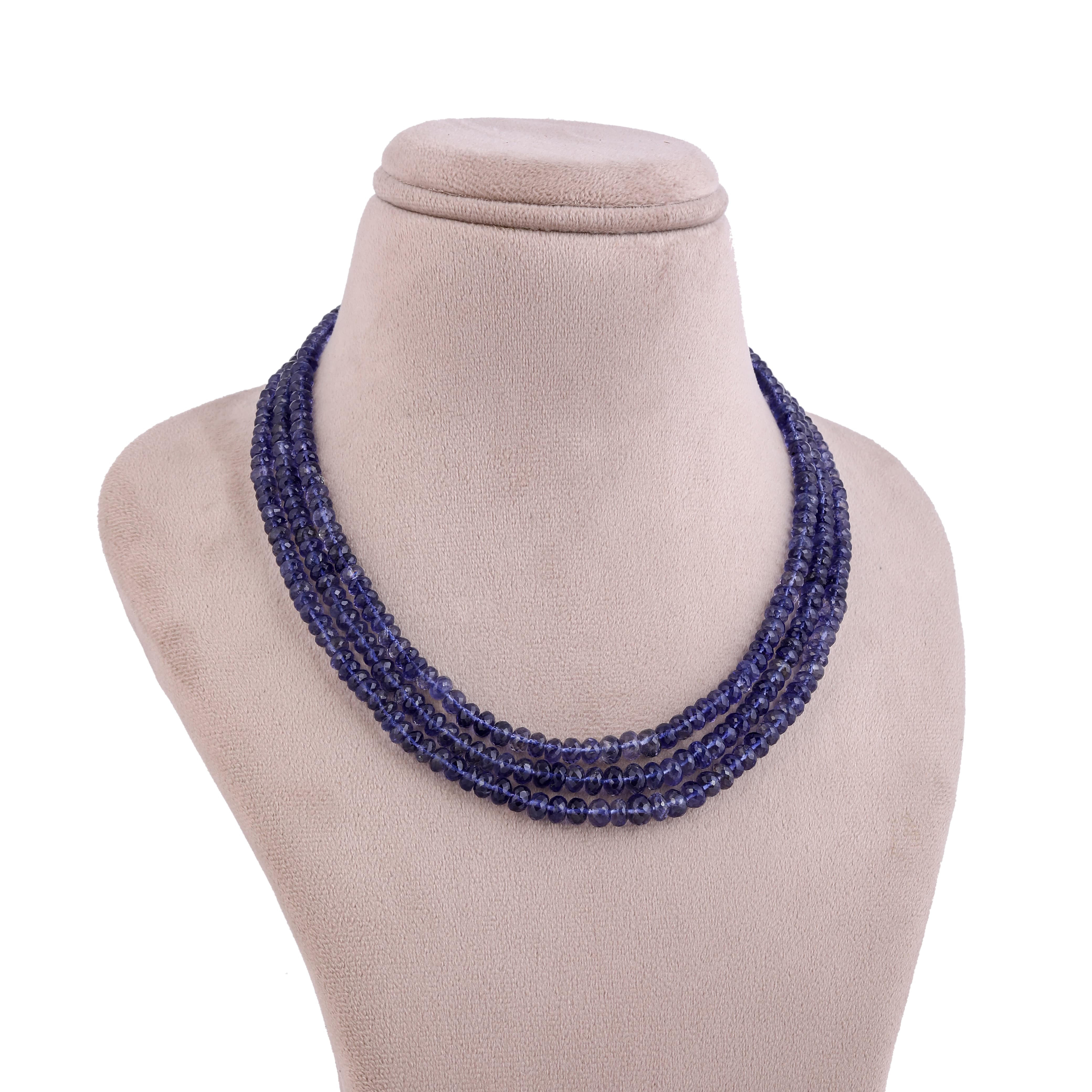 Lolite Deep Blue Splendor: Three-Line Necklace