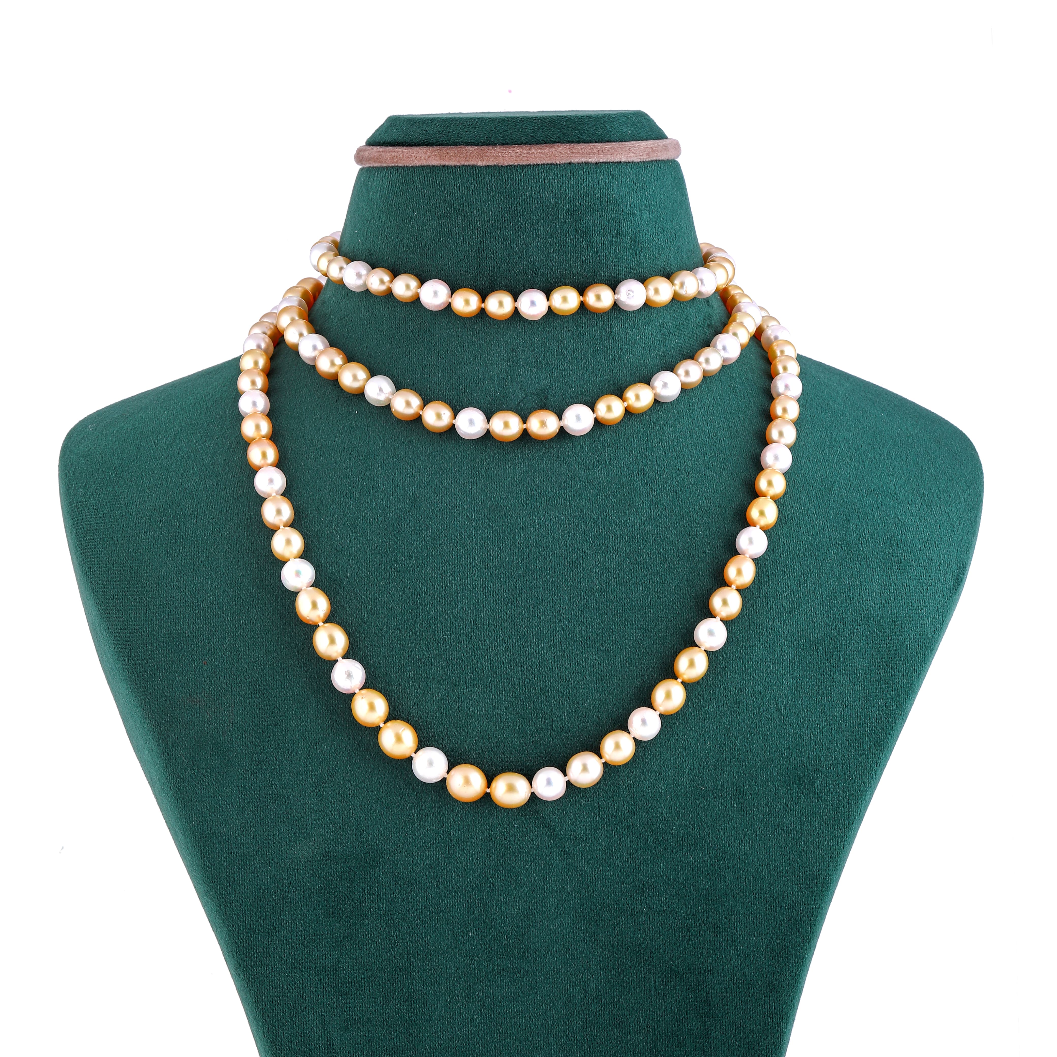 Long Golden Hues SouthSea OPERA Pearl Necklace