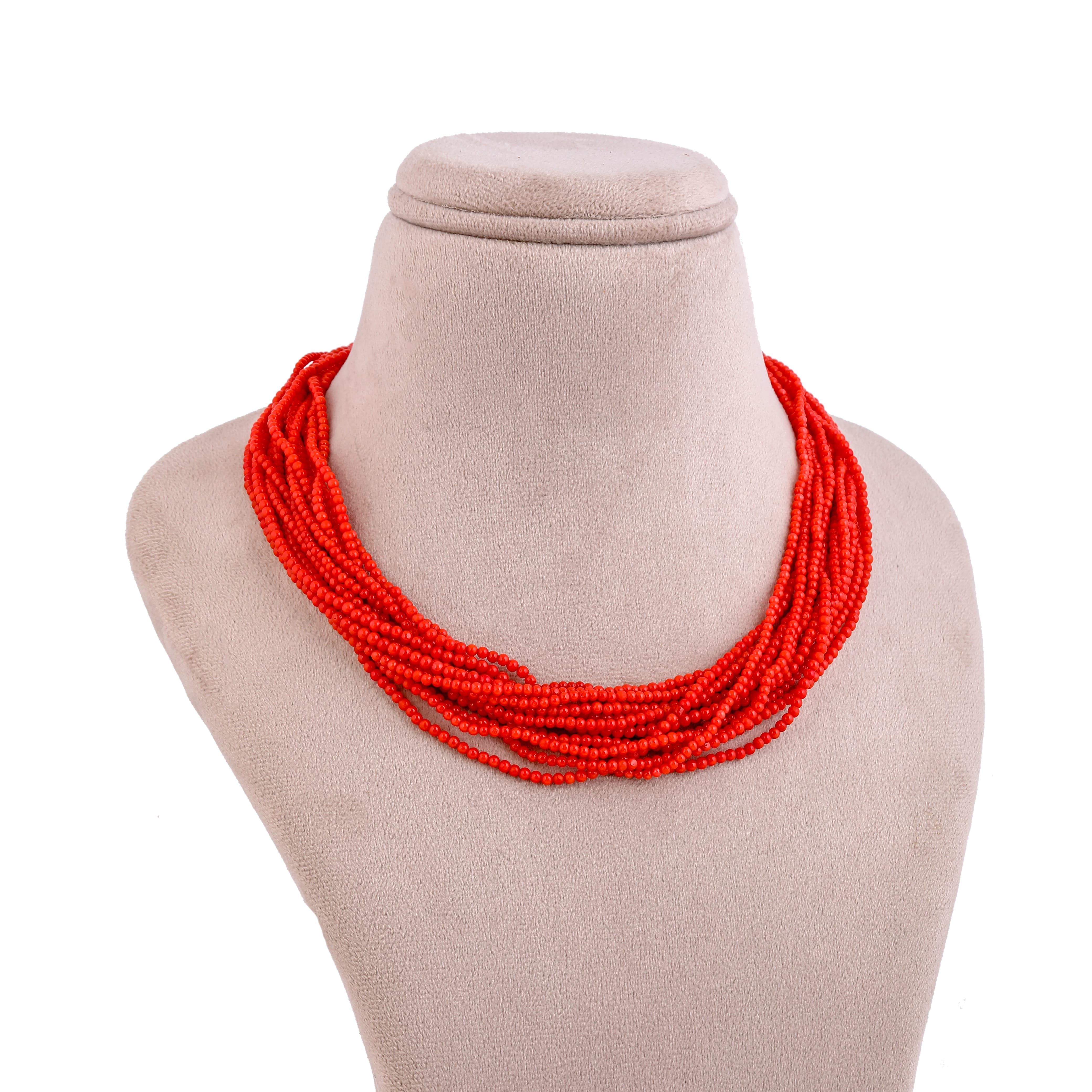 Oceanic Twisted Coral Necklace