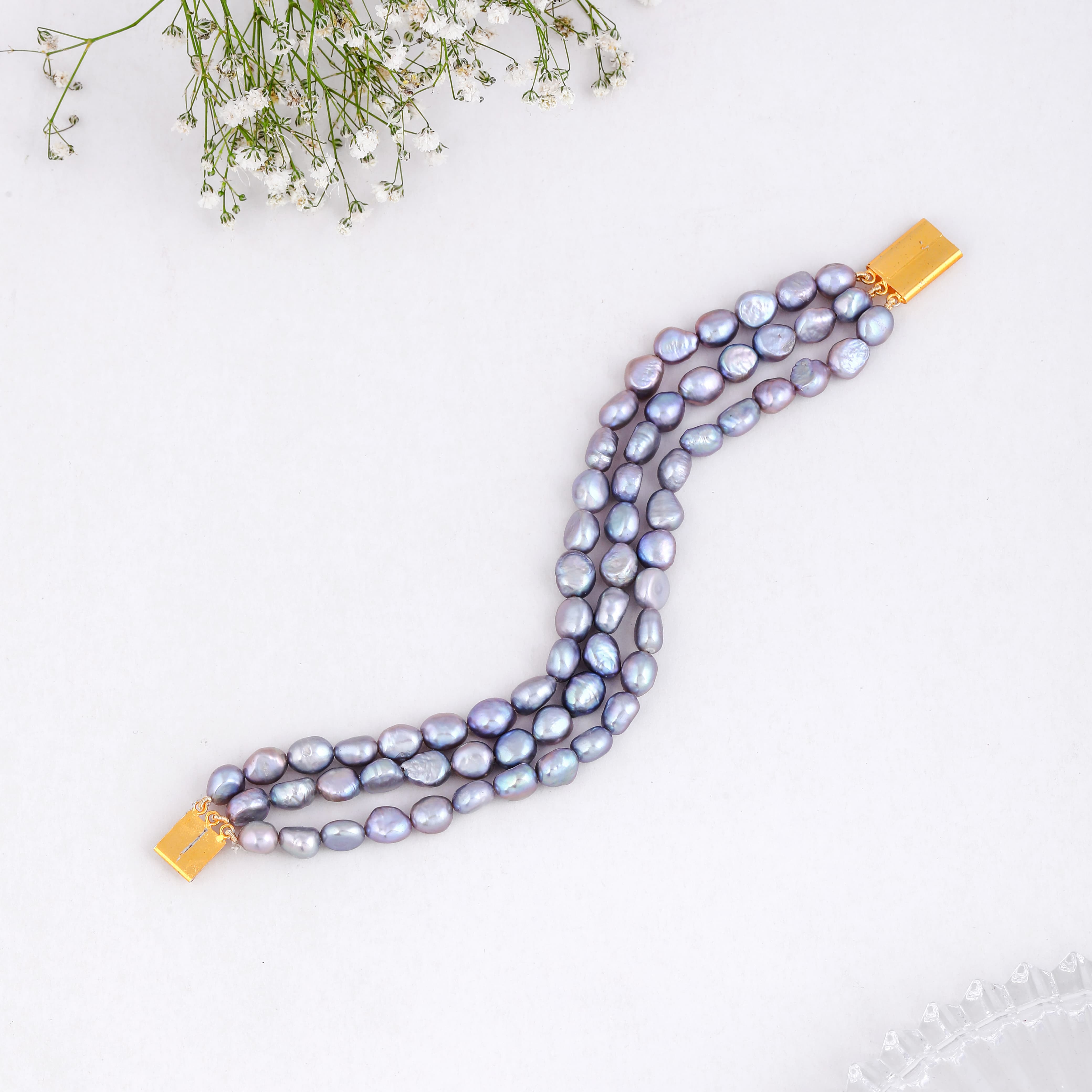 Mystique Grey Triple Row Bracelet