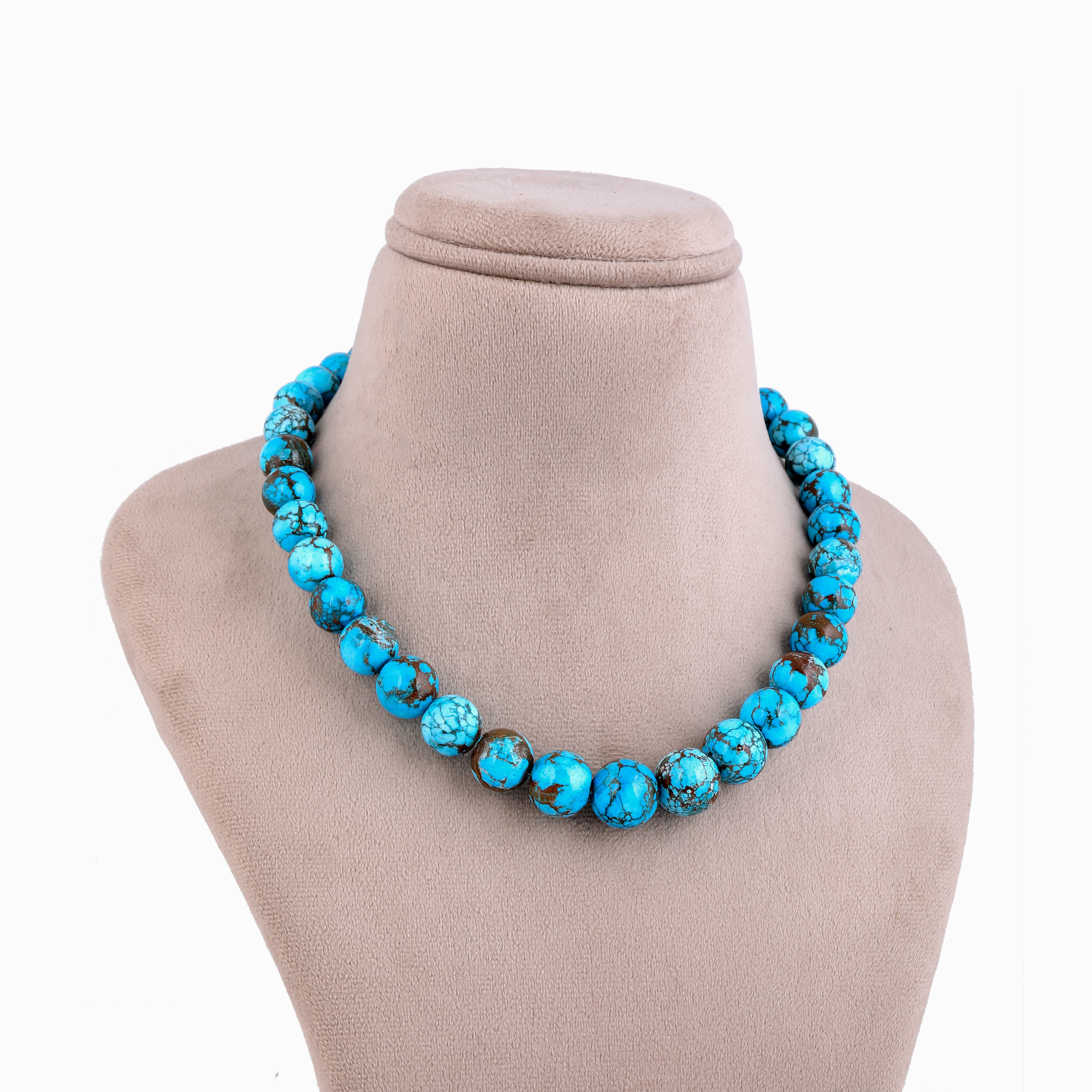Blue Turquoise Single Strand Necklace