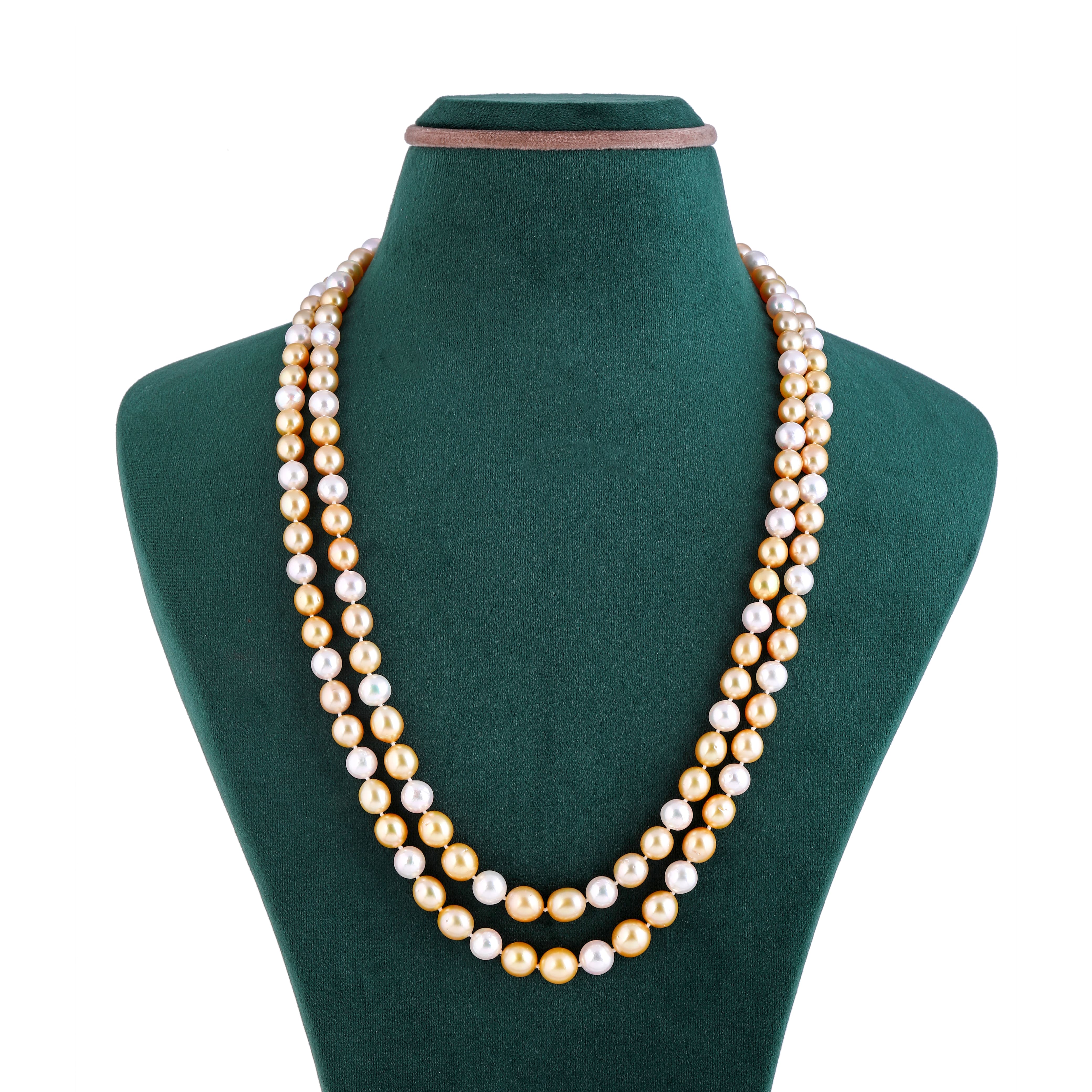 Long Golden Hues SouthSea OPERA Pearl Necklace