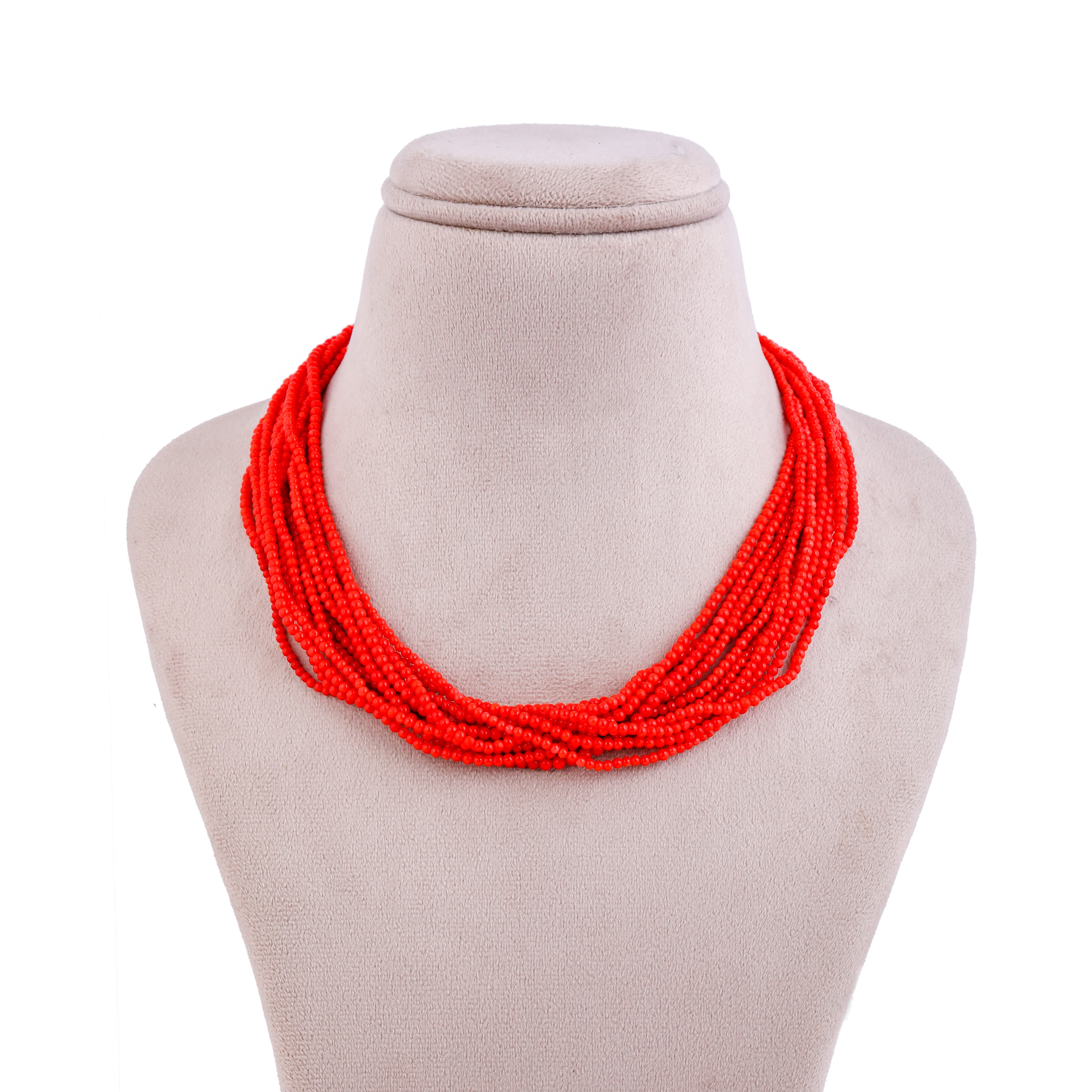 Oceanic Twisted Coral Necklace
