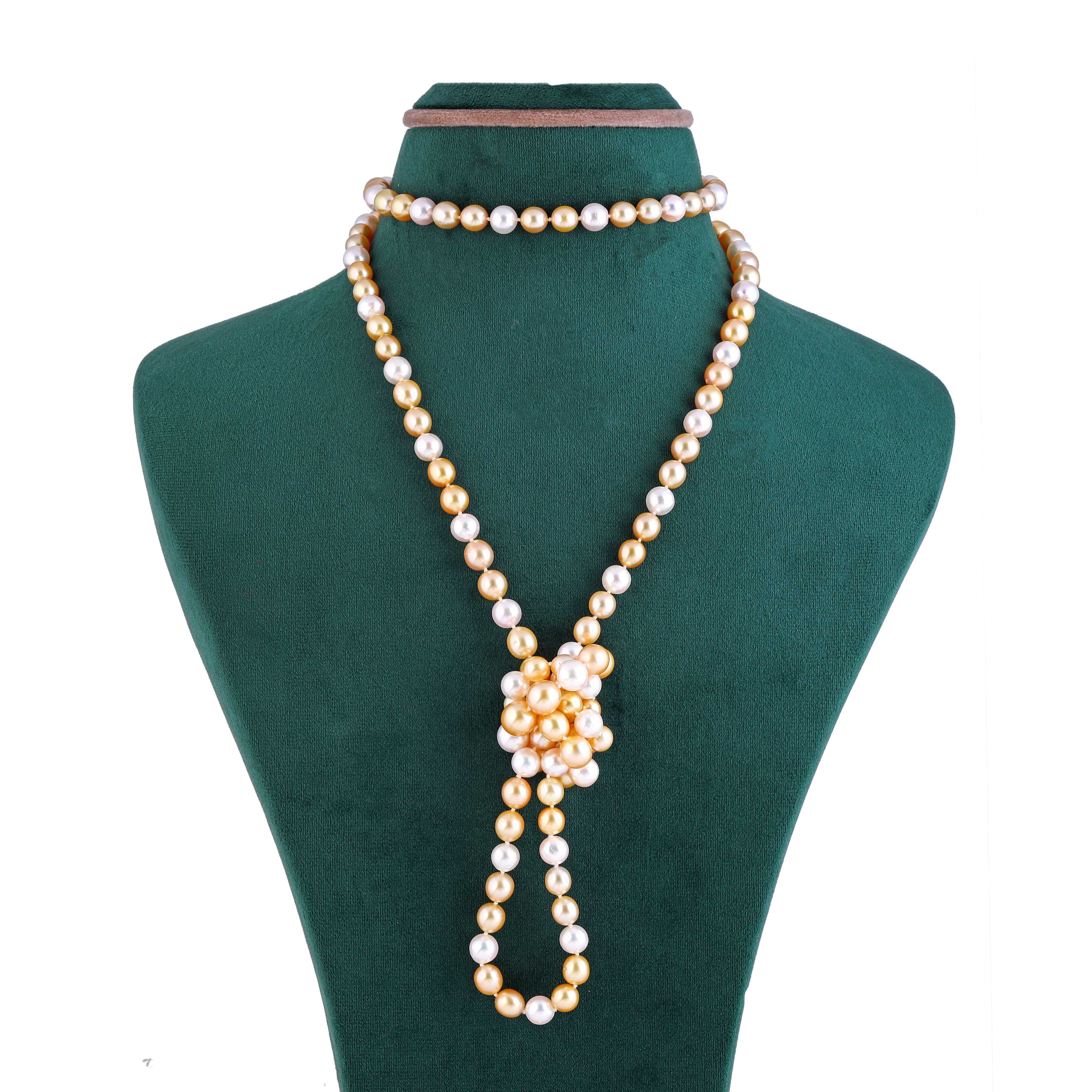 Long Golden Hues SouthSea OPERA Pearl Necklace